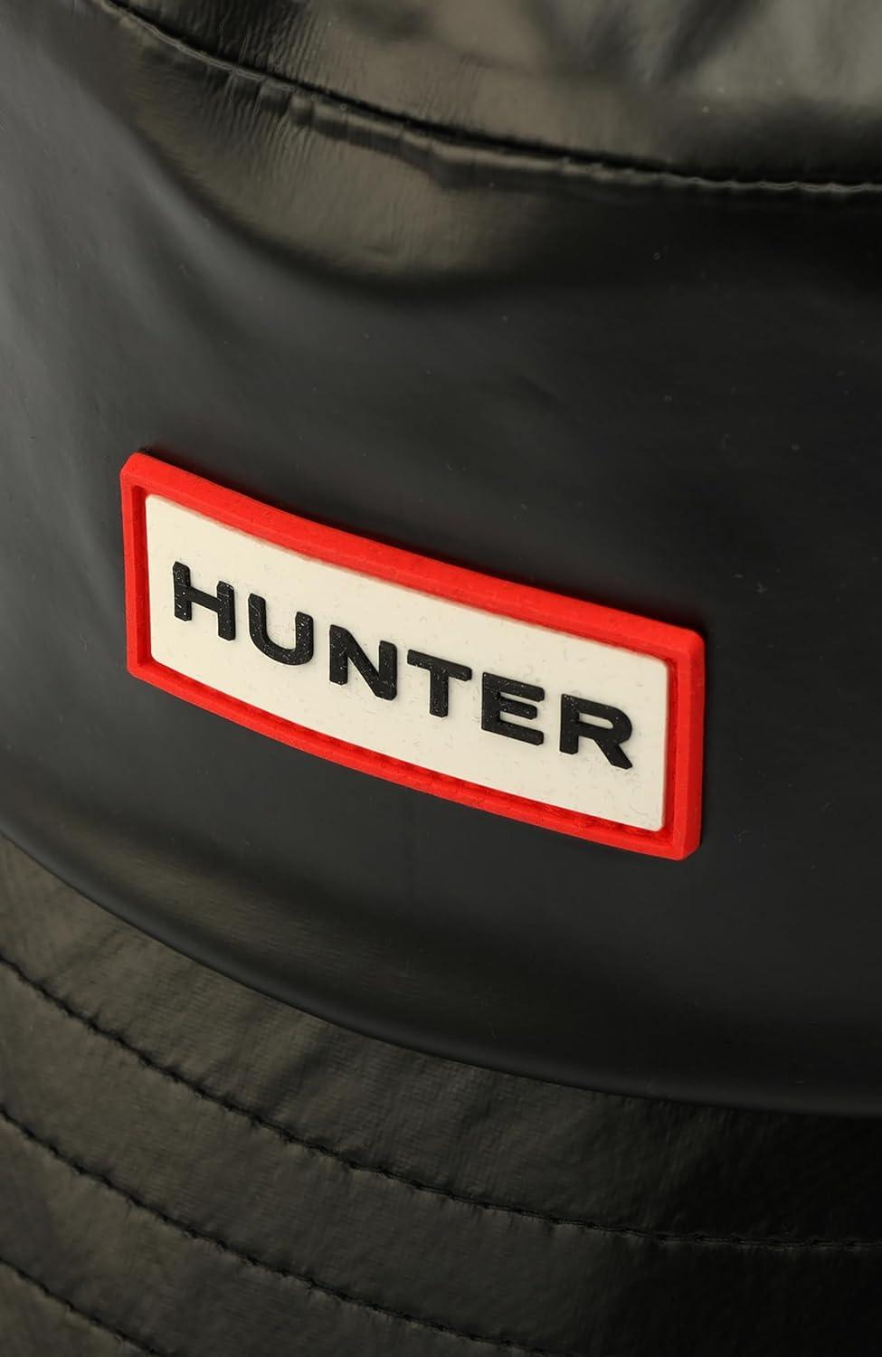 imageHUNTER Rain Bucket Hat Water Resistant Cap with Brand Logo Versatile Accessory Black