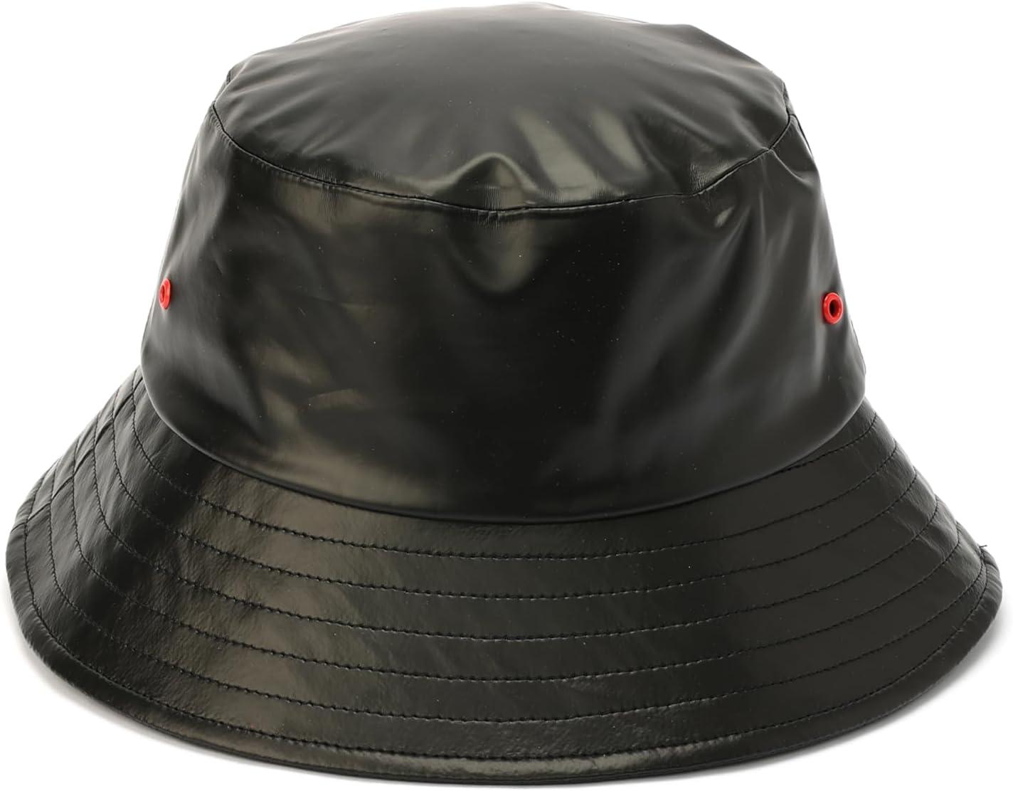 imageHUNTER Rain Bucket Hat Water Resistant Cap with Brand Logo Versatile Accessory Black