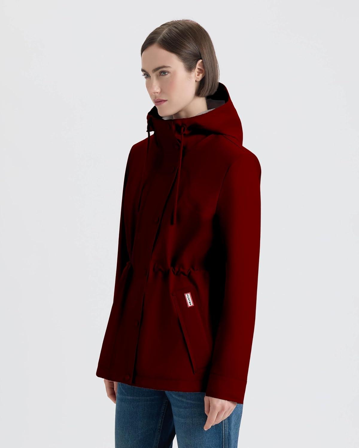 imageHUNTER Womens Abbey Short Rubberized RAIN JacketCranberry