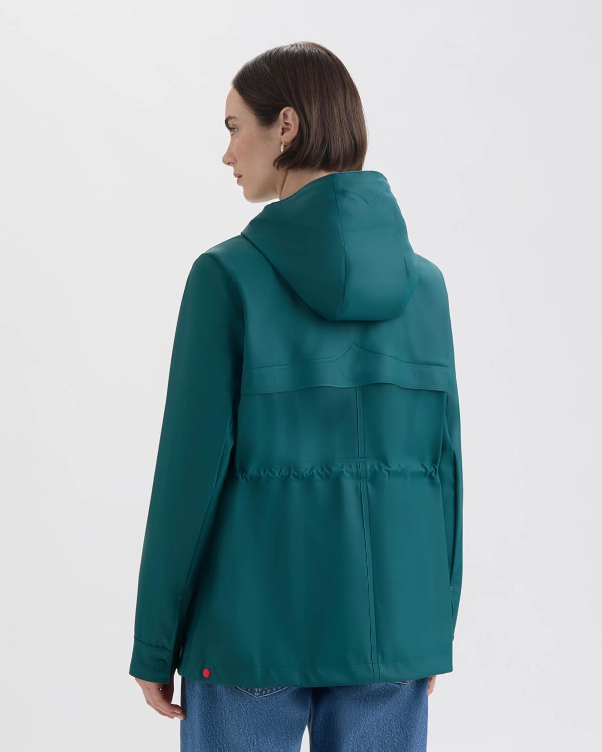 imageHUNTER Womens Abbey Short Rubberized RAIN JacketDeep Ocean