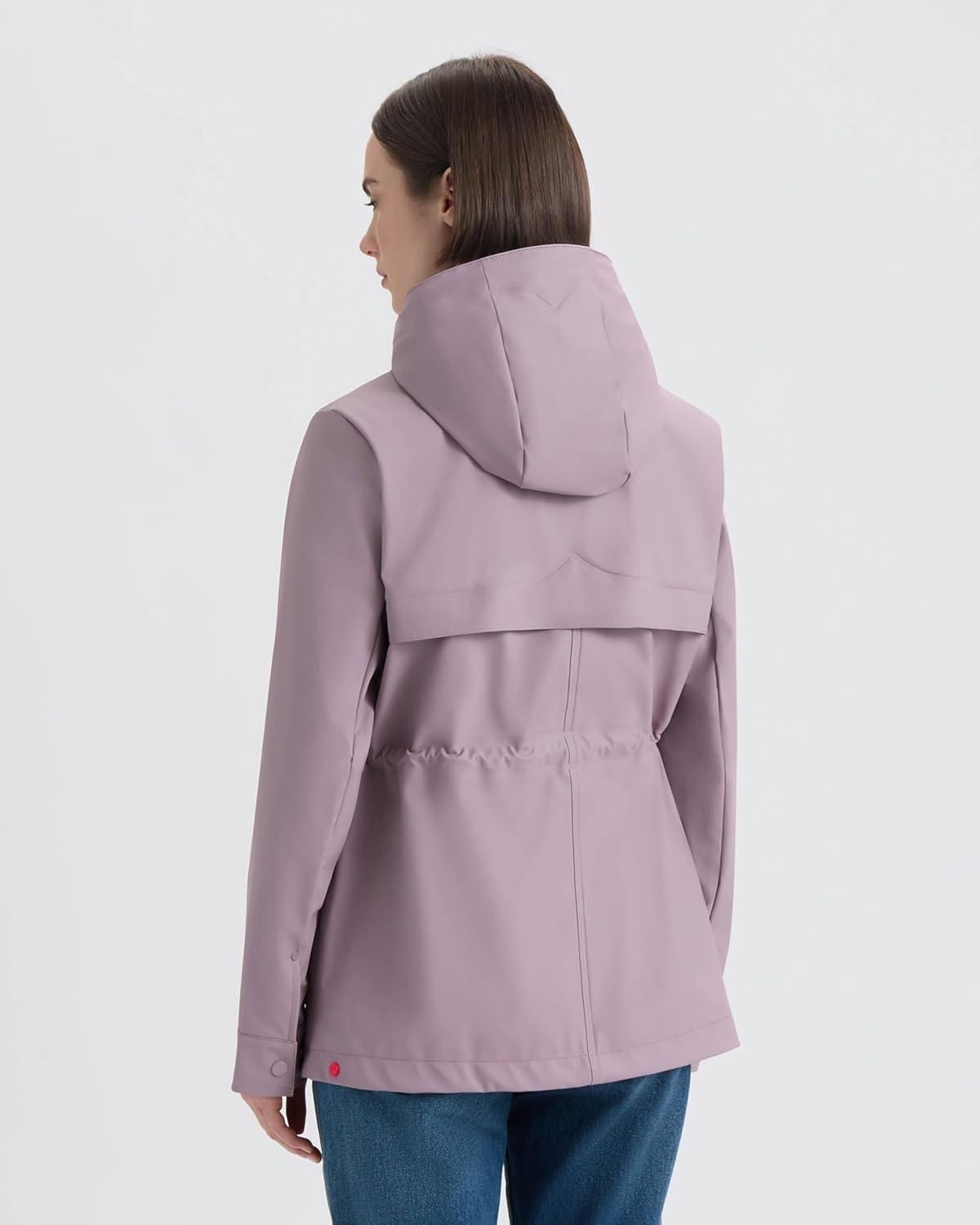 imageHUNTER Womens Abbey Short Rubberized RAIN JacketDusty Lilac