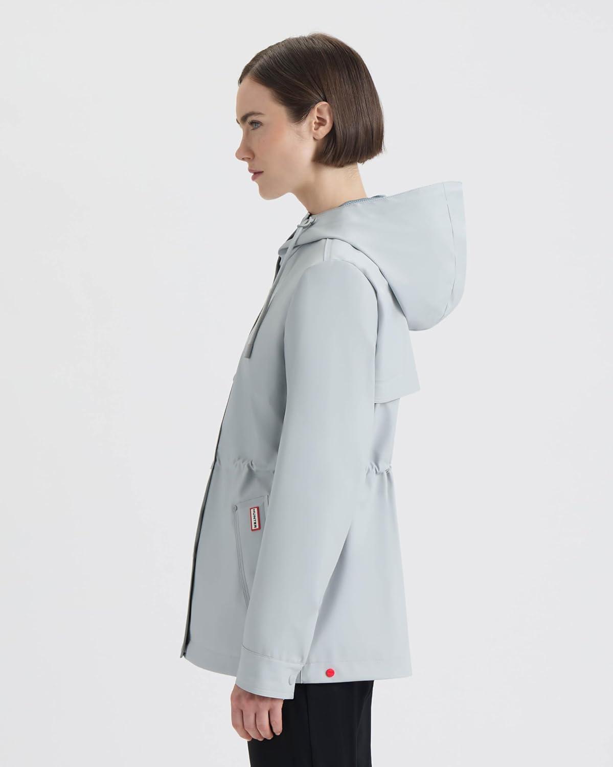 imageHUNTER Womens Abbey Short Rubberized RAIN JacketSilver Grey