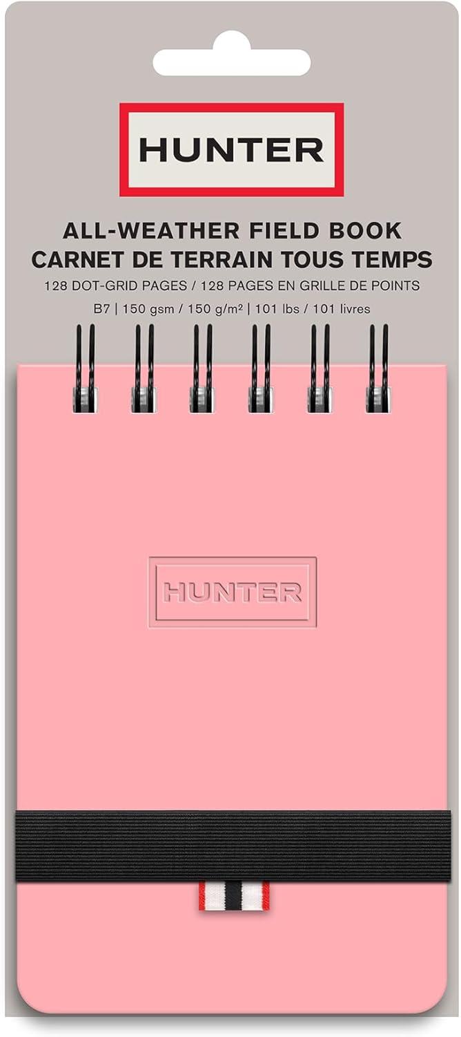 imageHunter All Weather Field Book 575 X 36 128 Pg Outdoor Notebook With Elastic Band to Protect Notes Pocket Journal With Dot Grid Stone Paper for Surveying Water ampamp Tear Resistant BlackPurring Pink