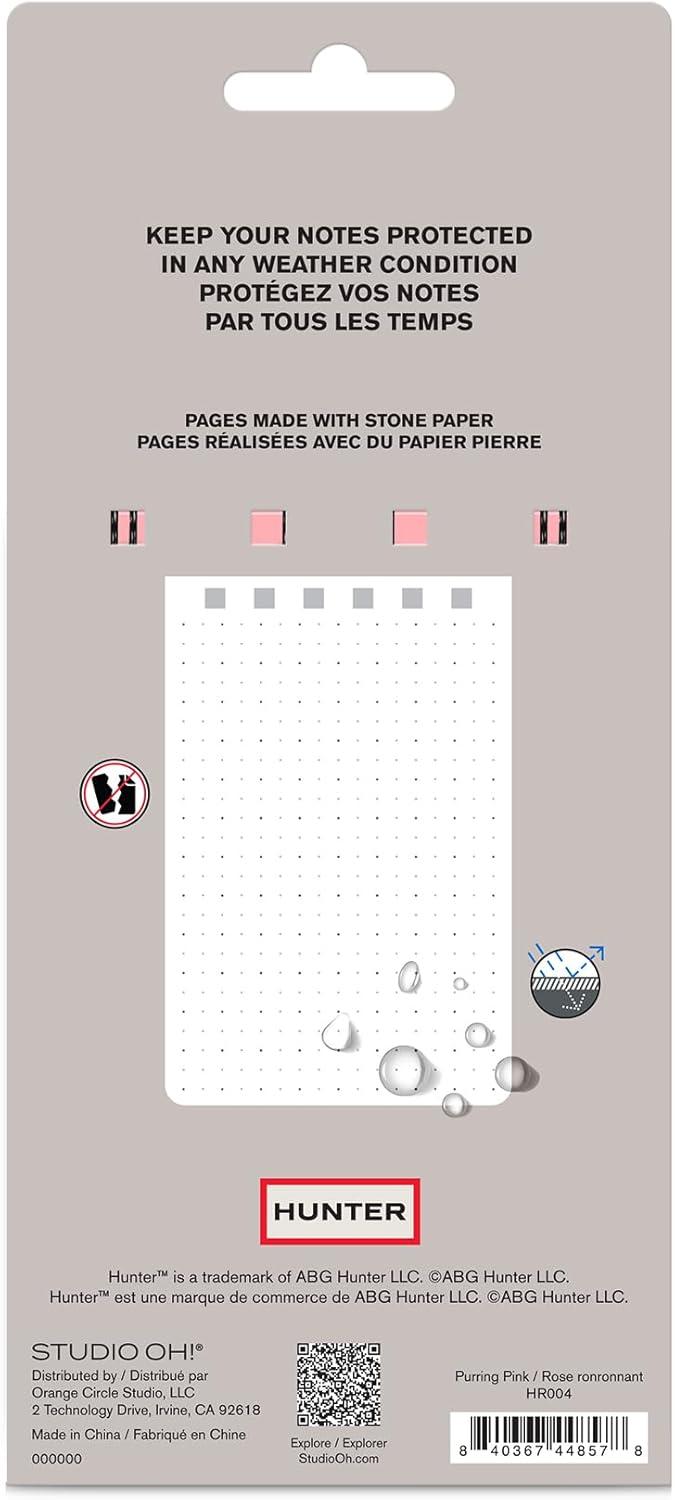 imageHunter All Weather Field Book 575 X 36 128 Pg Outdoor Notebook With Elastic Band to Protect Notes Pocket Journal With Dot Grid Stone Paper for Surveying Water ampamp Tear Resistant BlackPurring Pink