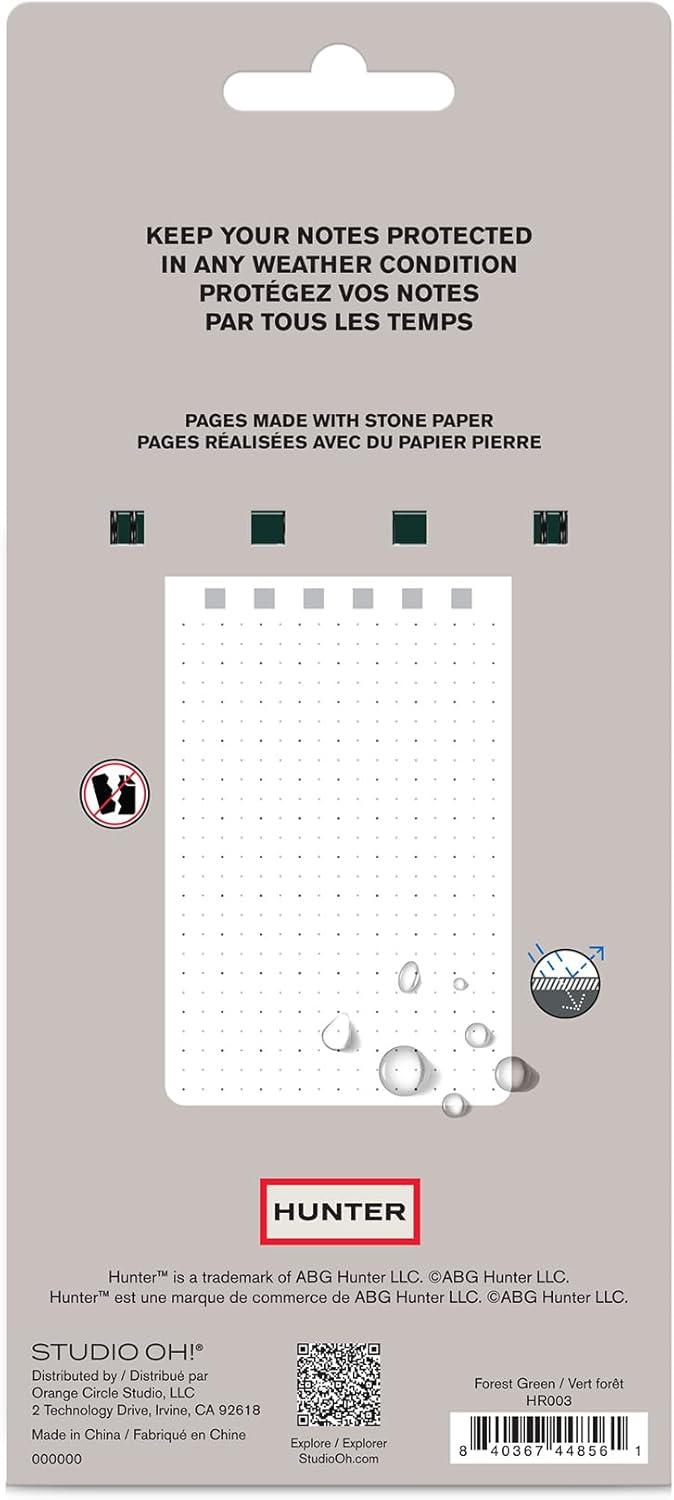 imageHunter All Weather Field Book 575 X 36 128 Pg Outdoor Notebook With Elastic Band to Protect Notes Pocket Journal With Dot Grid Stone Paper for Surveying Water ampamp Tear Resistant BlackForest Green
