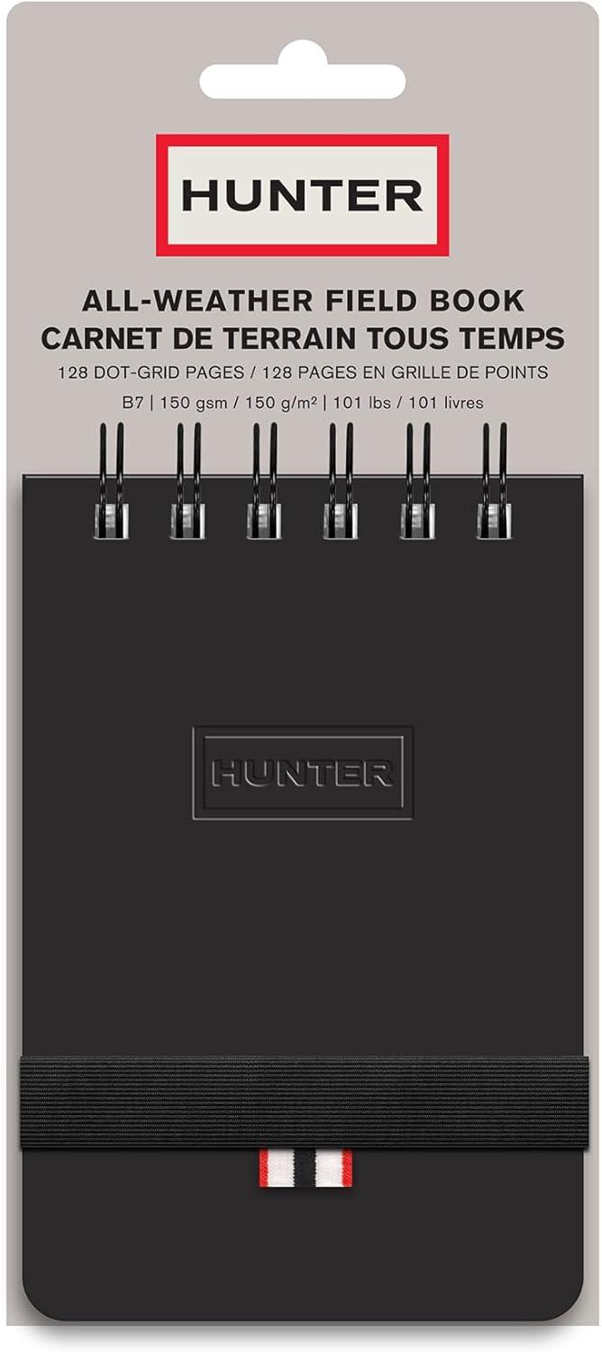 imageHunter All Weather Field Book 575 X 36 128 Pg Outdoor Notebook With Elastic Band to Protect Notes Pocket Journal With Dot Grid Stone Paper for Surveying Water ampamp Tear Resistant BlackBlack