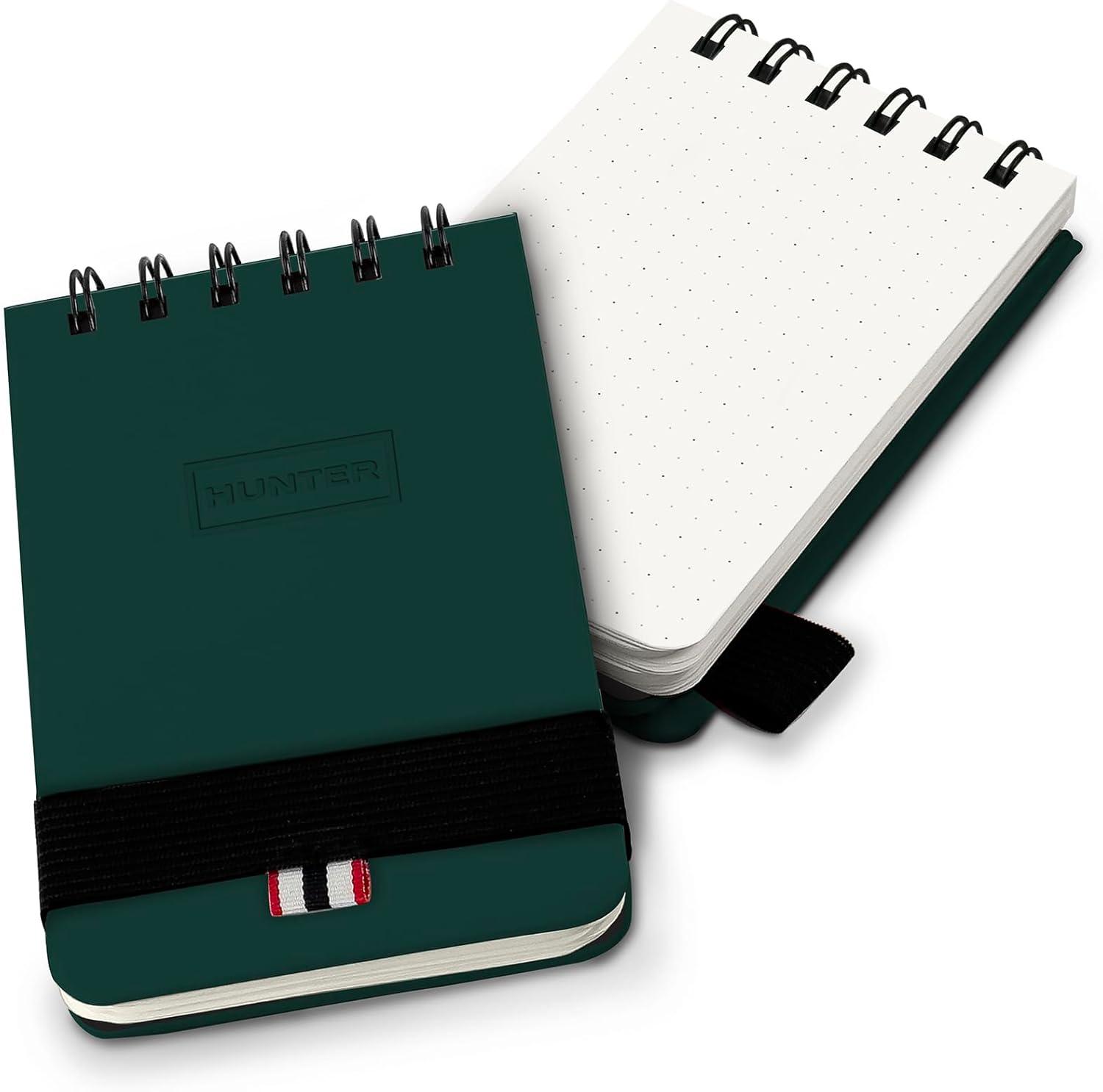 imageHunter All Weather Field Book 575 X 36 128 Pg Outdoor Notebook With Elastic Band to Protect Notes Pocket Journal With Dot Grid Stone Paper for Surveying Water ampamp Tear Resistant BlackForest Green