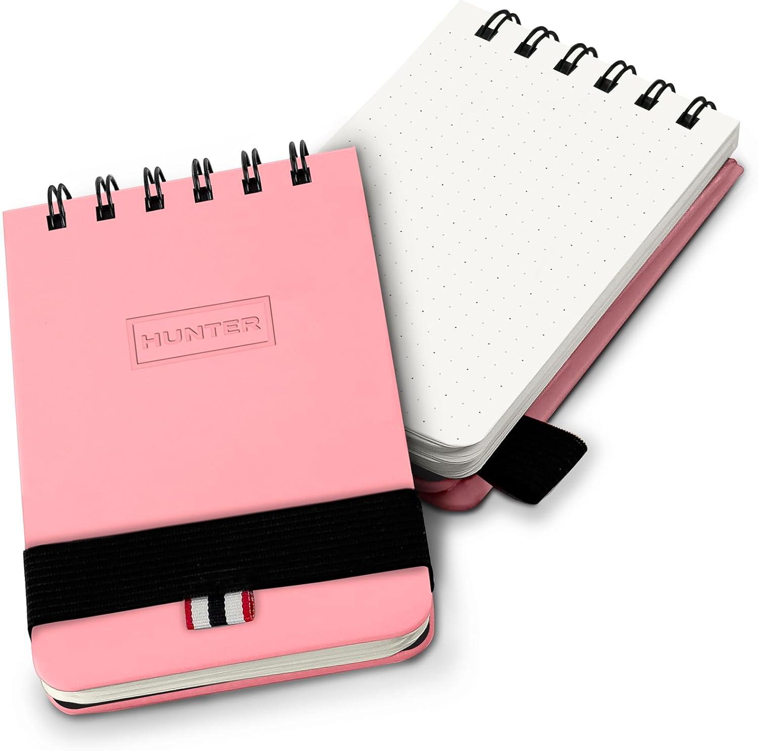 imageHunter All Weather Field Book 575 X 36 128 Pg Outdoor Notebook With Elastic Band to Protect Notes Pocket Journal With Dot Grid Stone Paper for Surveying Water ampamp Tear Resistant BlackPurring Pink