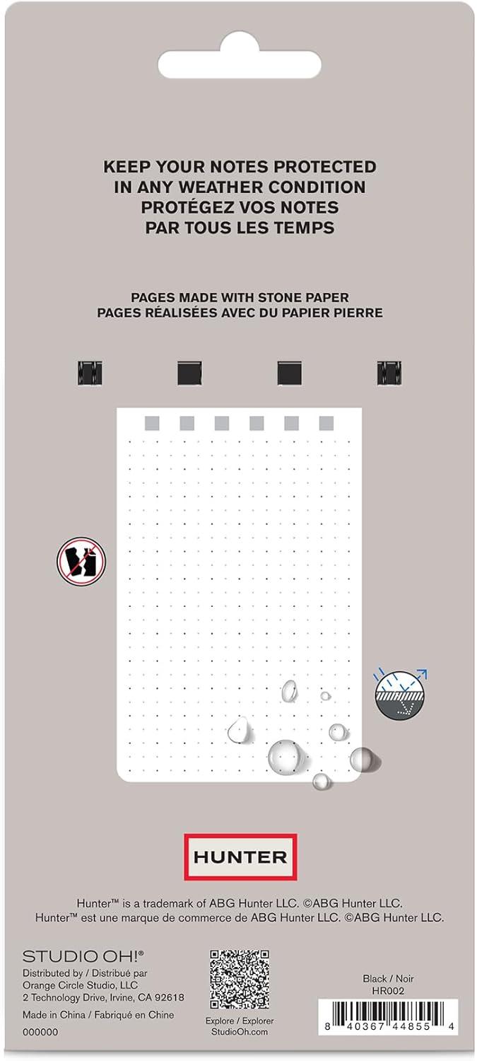 imageHunter All Weather Field Book 575 X 36 128 Pg Outdoor Notebook With Elastic Band to Protect Notes Pocket Journal With Dot Grid Stone Paper for Surveying Water ampamp Tear Resistant BlackBlack