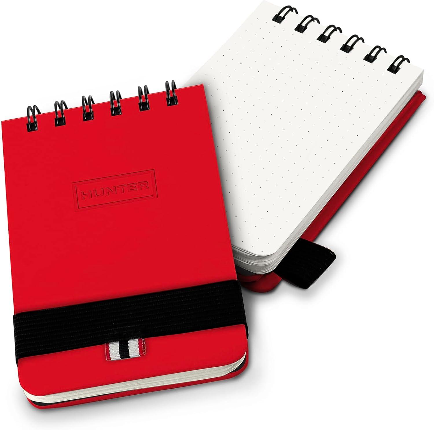 imageHunter All Weather Field Book 575 X 36 128 Pg Outdoor Notebook With Elastic Band to Protect Notes Pocket Journal With Dot Grid Stone Paper for Surveying Water ampamp Tear Resistant BlackHunter Red