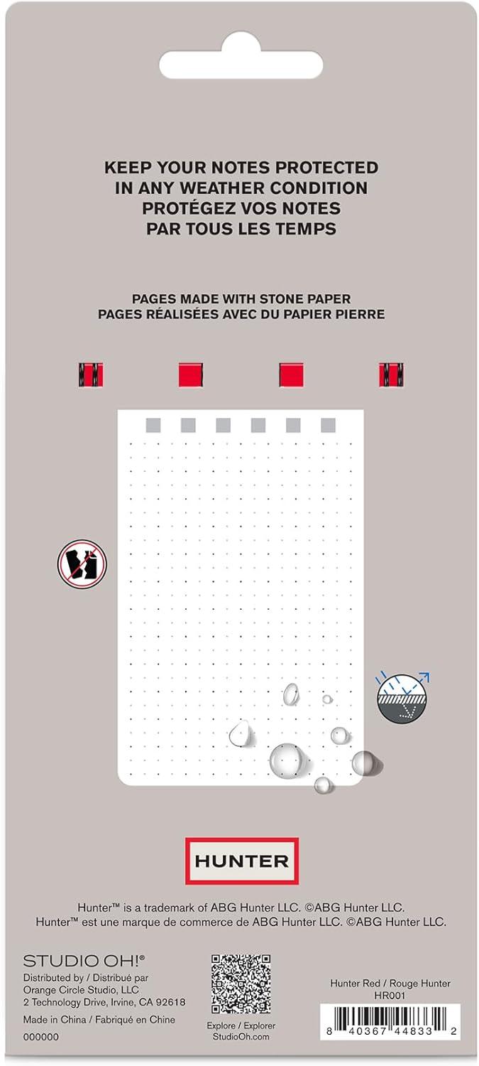 imageHunter All Weather Field Book 575 X 36 128 Pg Outdoor Notebook With Elastic Band to Protect Notes Pocket Journal With Dot Grid Stone Paper for Surveying Water ampamp Tear Resistant BlackHunter Red