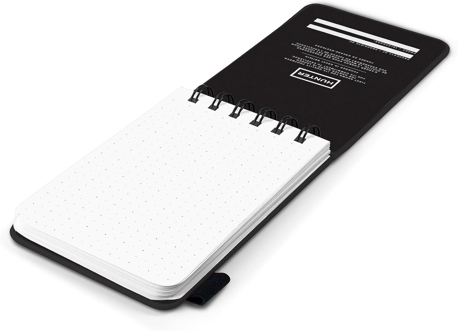 imageHunter All Weather Field Book 575 X 36 128 Pg Outdoor Notebook With Elastic Band to Protect Notes Pocket Journal With Dot Grid Stone Paper for Surveying Water ampamp Tear Resistant BlackBlack