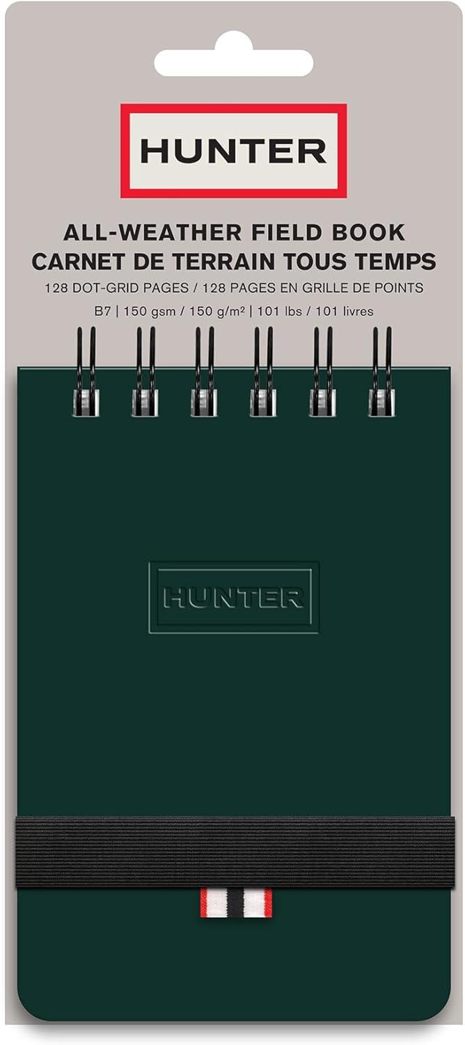 imageHunter All Weather Field Book 575 X 36 128 Pg Outdoor Notebook With Elastic Band to Protect Notes Pocket Journal With Dot Grid Stone Paper for Surveying Water ampamp Tear Resistant BlackForest Green