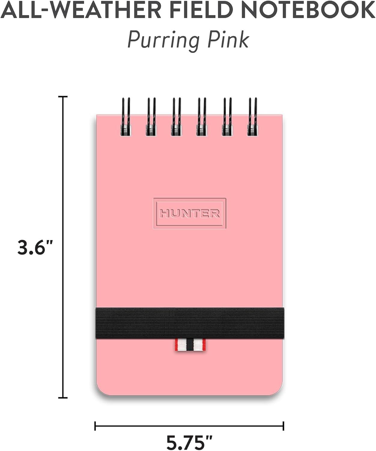 imageHunter All Weather Field Book 575 X 36 128 Pg Outdoor Notebook With Elastic Band to Protect Notes Pocket Journal With Dot Grid Stone Paper for Surveying Water ampamp Tear Resistant BlackPurring Pink