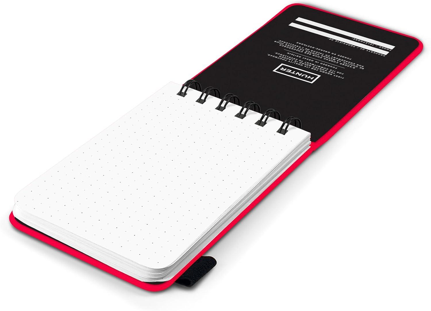 imageHunter All Weather Field Book 575 X 36 128 Pg Outdoor Notebook With Elastic Band to Protect Notes Pocket Journal With Dot Grid Stone Paper for Surveying Water ampamp Tear Resistant BlackHunter Red