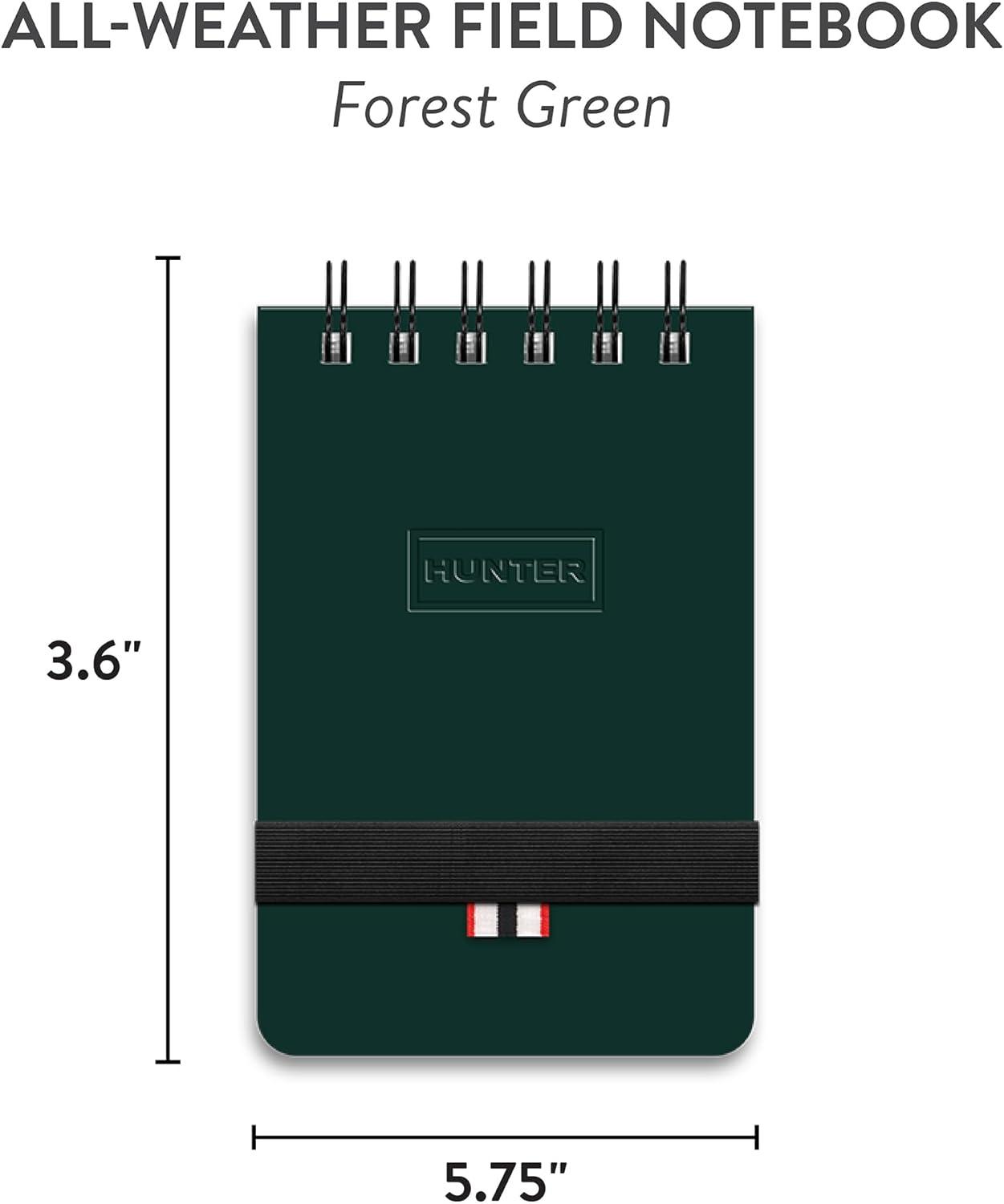 imageHunter All Weather Field Book 575 X 36 128 Pg Outdoor Notebook With Elastic Band to Protect Notes Pocket Journal With Dot Grid Stone Paper for Surveying Water ampamp Tear Resistant BlackForest Green