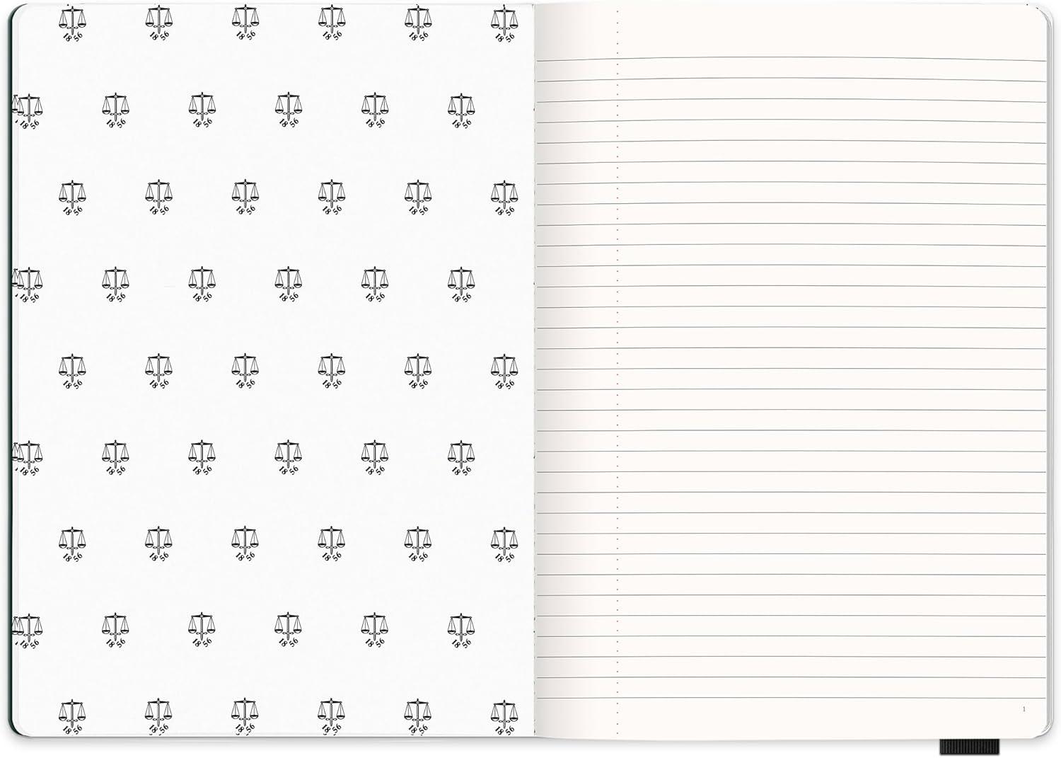 imageHunter Jotter Notebook 10 X 7 Lined Journal With 208 B5 Size Pages for Work Journaling Writing ampamp Note Taking Elastic Band ampamp Inside Pocket for Loose Notes Numbered Sheets Purring PinkForest Green