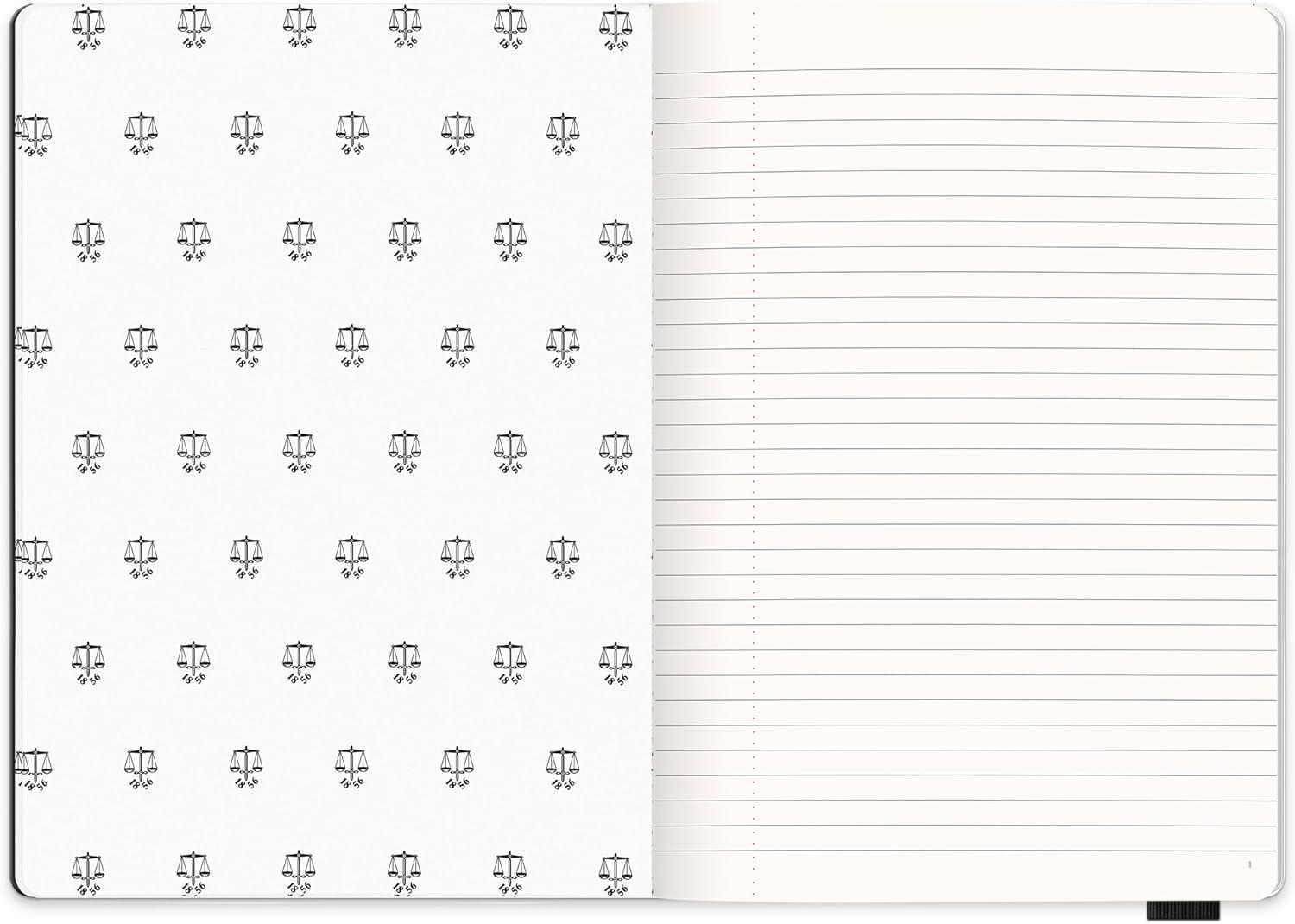 imageHunter Jotter Notebook 10 X 7 Lined Journal With 208 B5 Size Pages for Work Journaling Writing ampamp Note Taking Elastic Band ampamp Inside Pocket for Loose Notes Numbered Sheets Purring PinkBlack