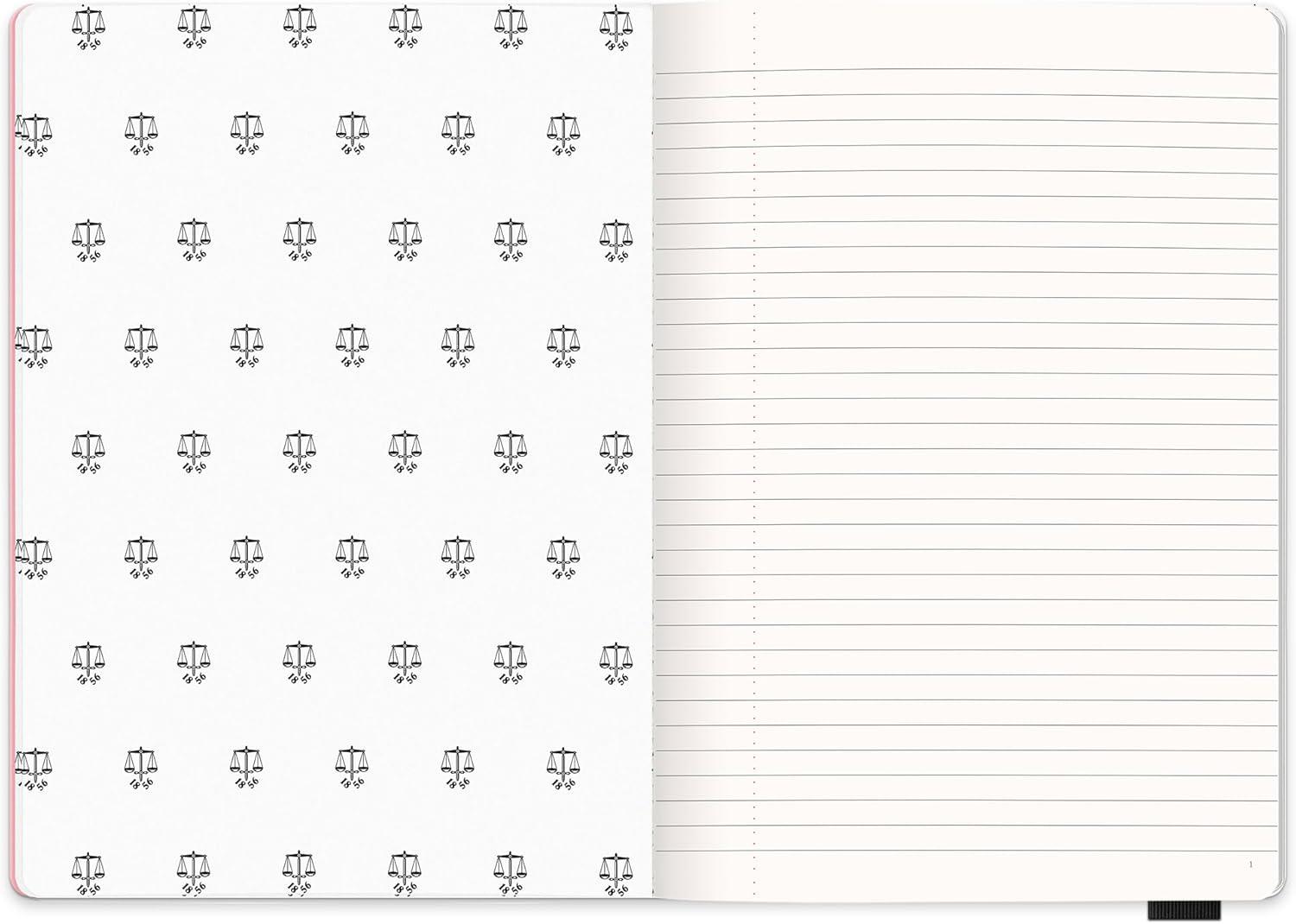 imageHunter Jotter Notebook 10 X 7 Lined Journal With 208 B5 Size Pages for Work Journaling Writing ampamp Note Taking Elastic Band ampamp Inside Pocket for Loose Notes Numbered Sheets Purring PinkPurring Pink