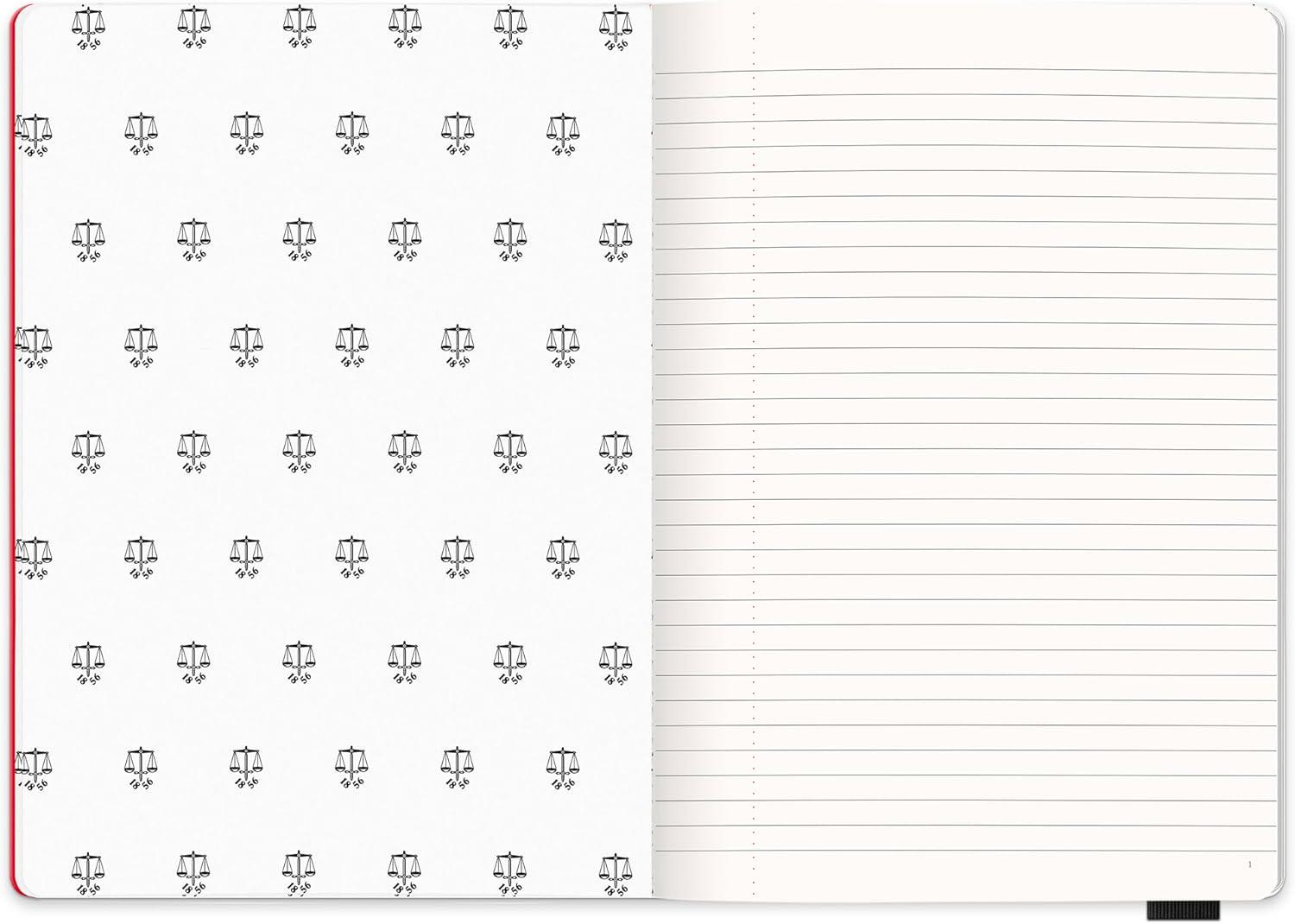 imageHunter Jotter Notebook 10 X 7 Lined Journal With 208 B5 Size Pages for Work Journaling Writing ampamp Note Taking Elastic Band ampamp Inside Pocket for Loose Notes Numbered Sheets Purring PinkRed Jotter