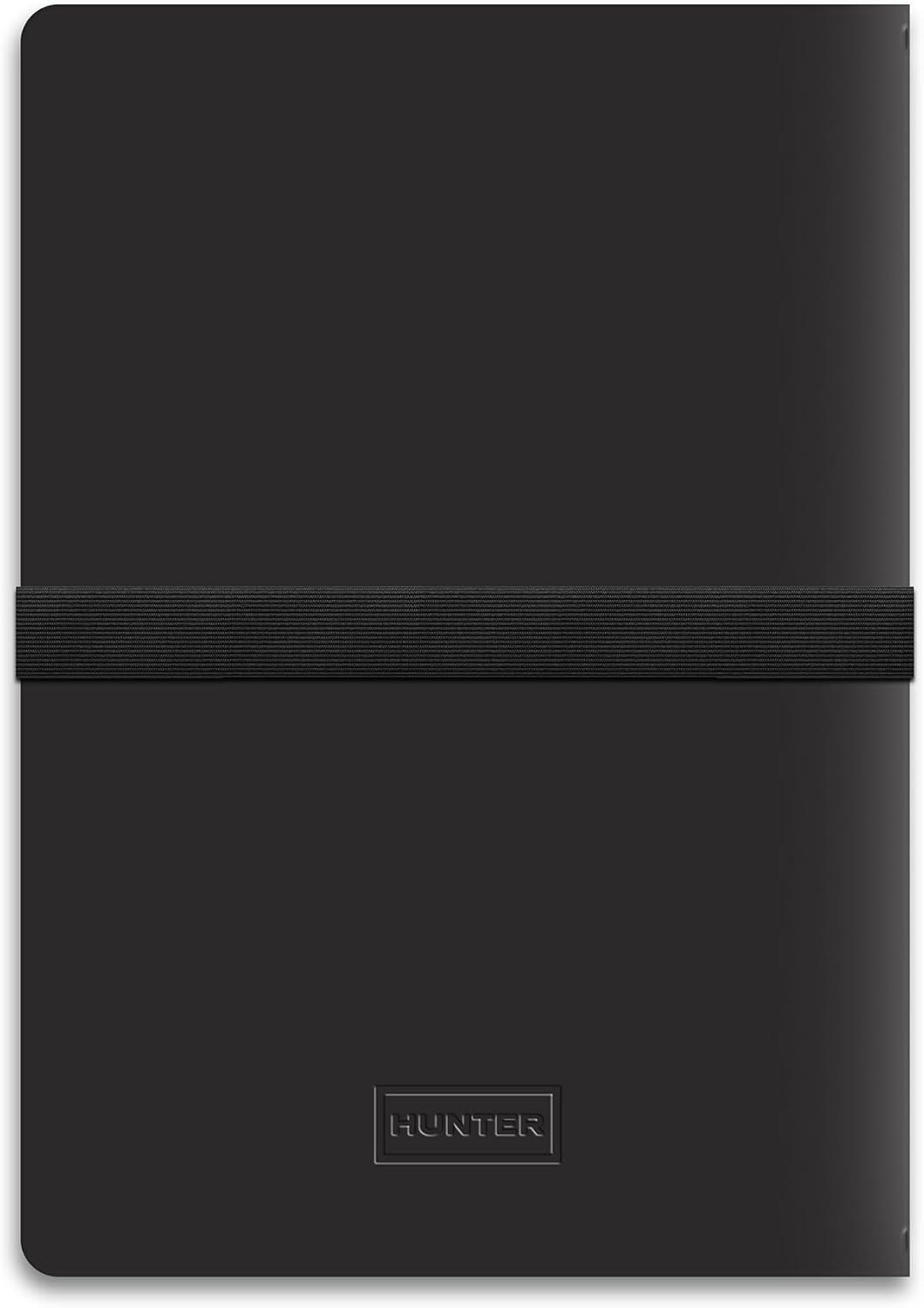 imageHunter Rambler Refillable Notebook 86 X 6 Book with 3 A5 Booklets 80 Pages Each of Lined Paper Dot Grid ampamp Blank Pages for Drawing or Journaling Elastic Band ampamp Inside Pocket BlackBlack