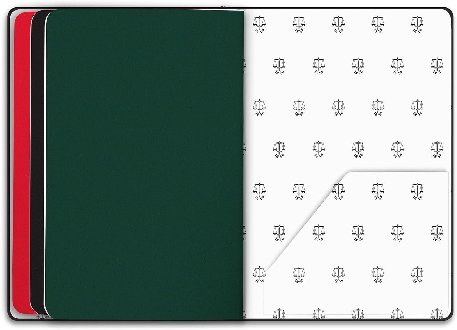 imageHunter Rambler Refillable Notebook 86 X 6 Book with 3 A5 Booklets 80 Pages Each of Lined Paper Dot Grid ampamp Blank Pages for Drawing or Journaling Elastic Band ampamp Inside Pocket BlackBlack