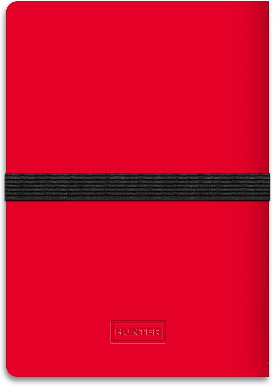 imageHunter Rambler Refillable Notebook 86 X 6 Book with 3 A5 Booklets 80 Pages Each of Lined Paper Dot Grid ampamp Blank Pages for Drawing or Journaling Elastic Band ampamp Inside Pocket BlackRed Rambler