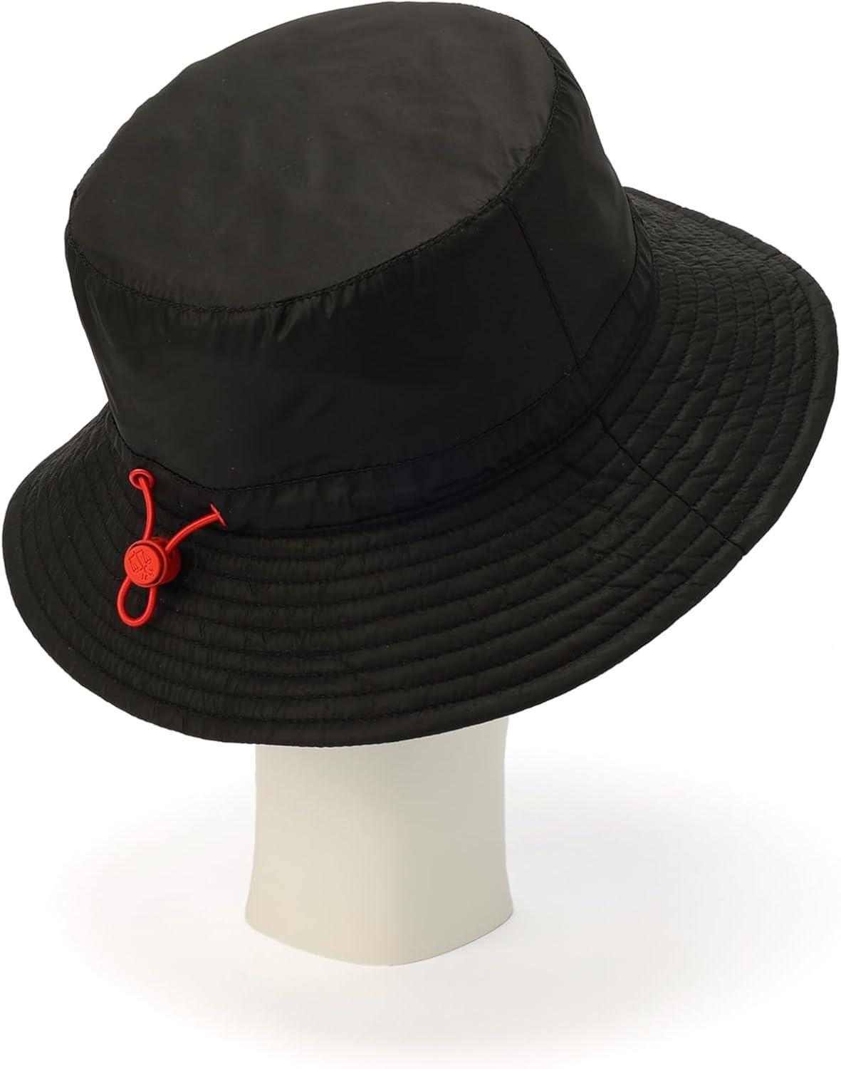 imageHunter Ripstop Bucket Hat Nylon Cap with Brand Logo Versatile AccessoryBlack