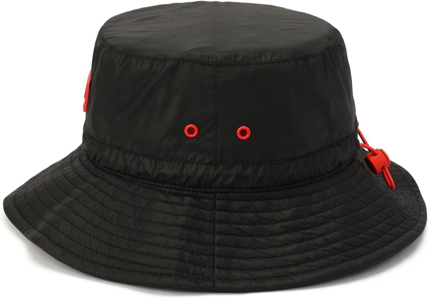 imageHunter Ripstop Bucket Hat Nylon Cap with Brand Logo Versatile AccessoryBlack