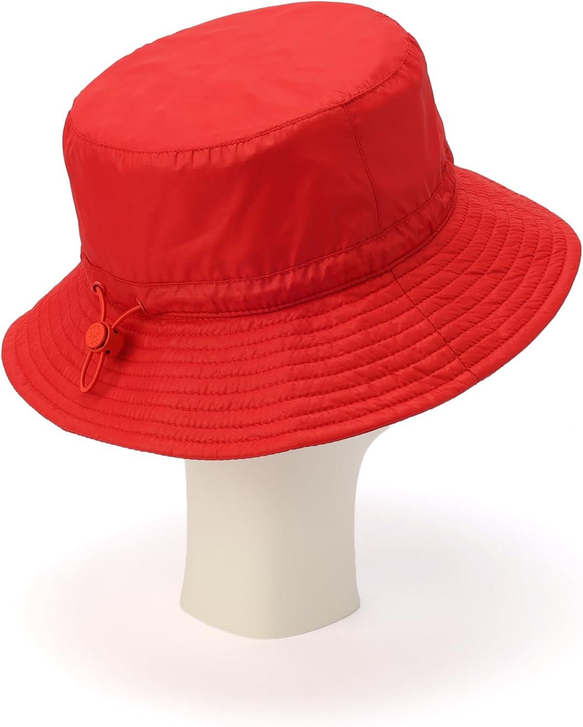 imageHunter Ripstop Bucket Hat Nylon Cap with Brand Logo Versatile AccessoryRed