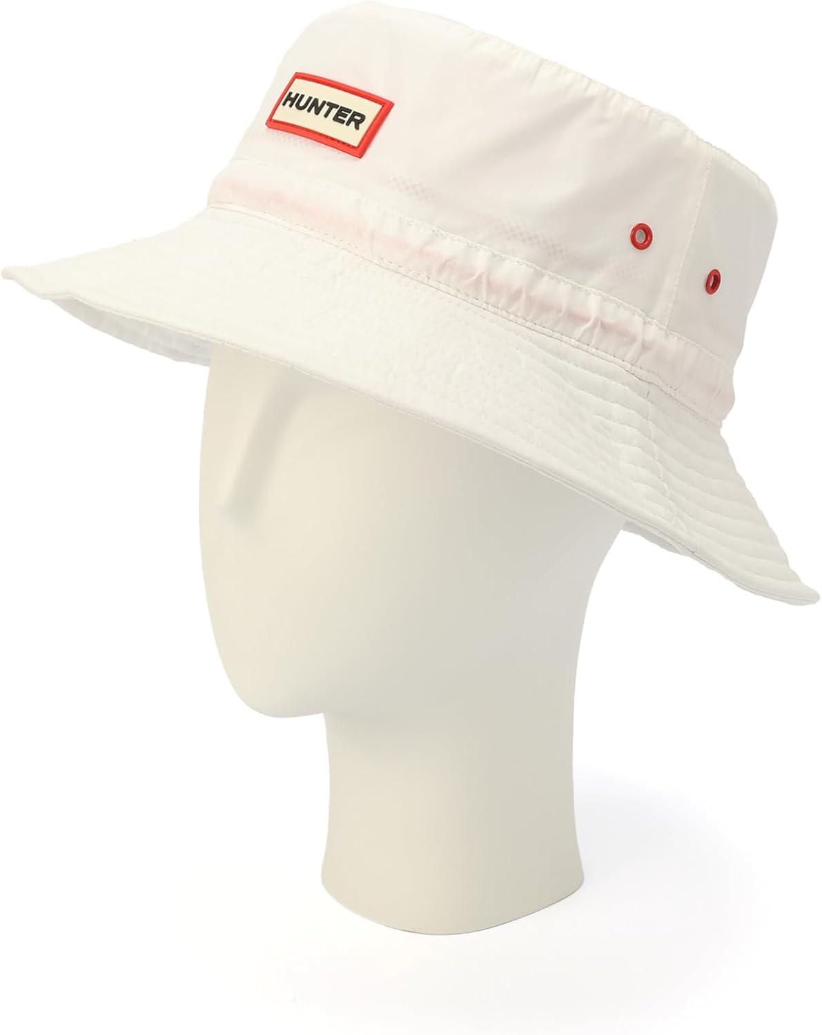 imageHunter Ripstop Bucket Hat Nylon Cap with Brand Logo Versatile AccessoryWhite
