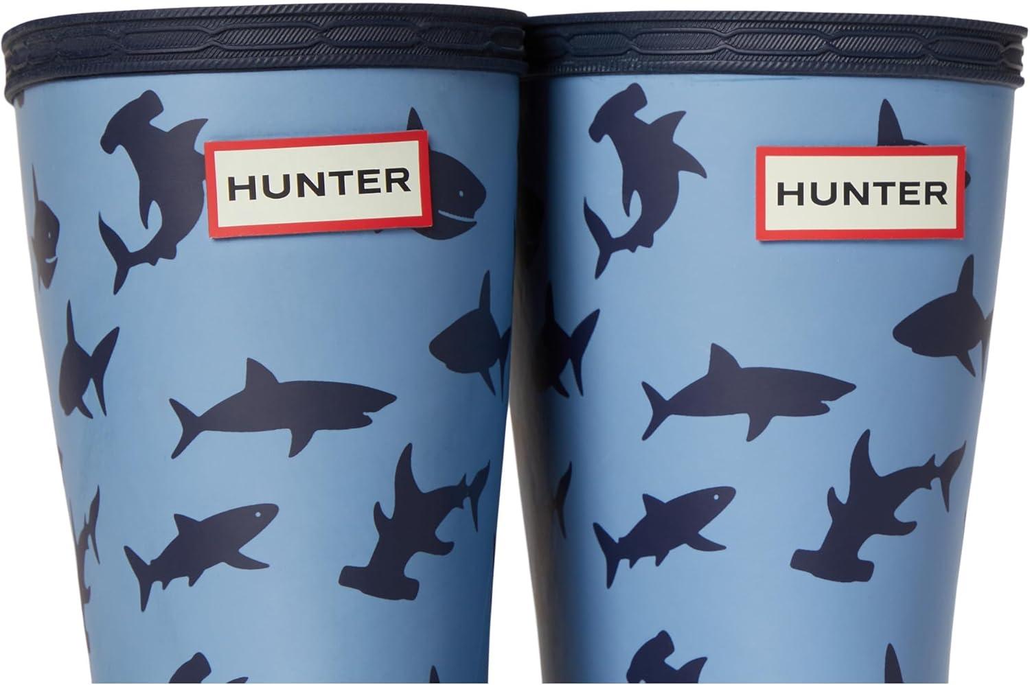 imageHunter UnisexChild First Classic Boots ToddlerLittle Kid RainMedium Blue Shark Multi