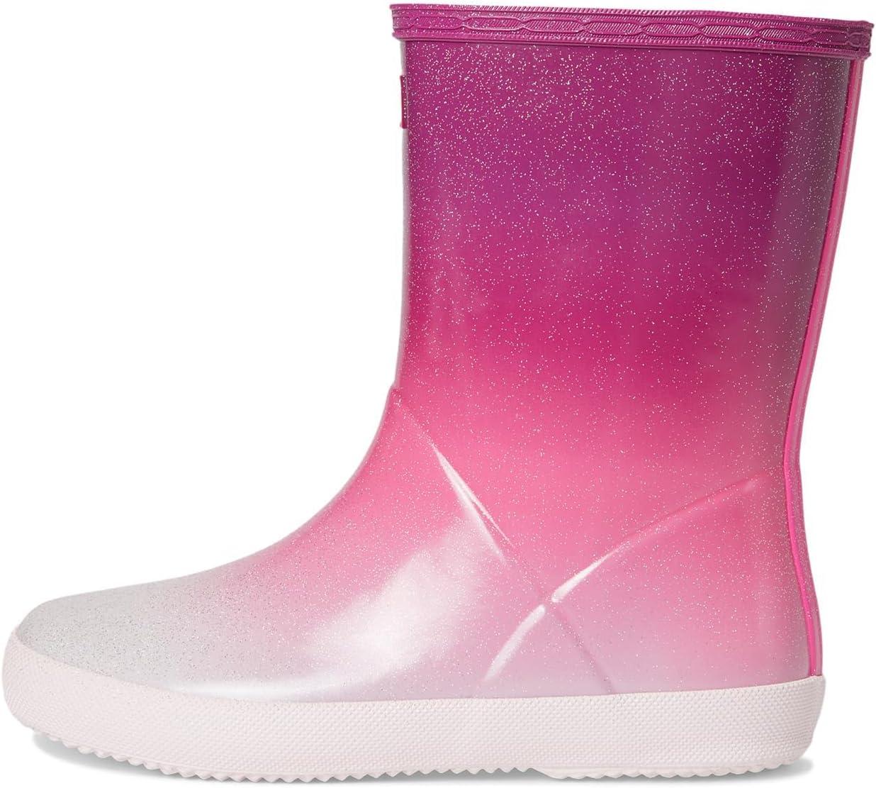 imageHunter UnisexChild First Starcloud ToddlerLittle Kid Rain BootDark Pink Ombre Glitter