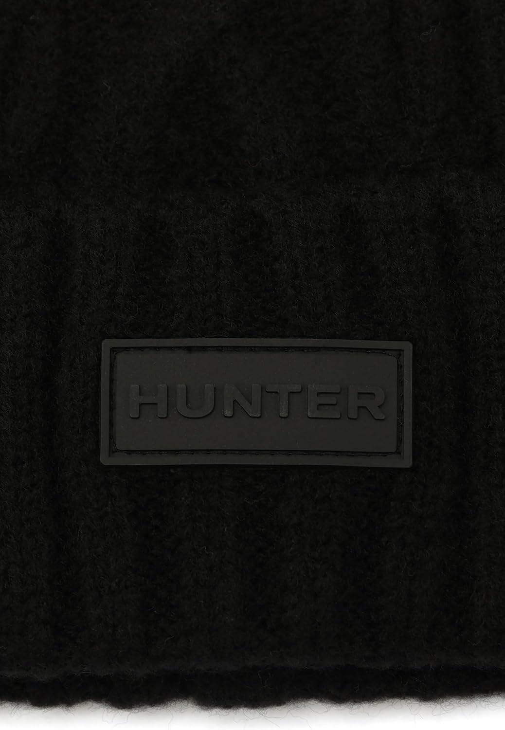 imageHunter Womens Cable Cuff Beanie with Faux Fur Pom Comfortable ampamp Warm Fashion Accessory HatBlack