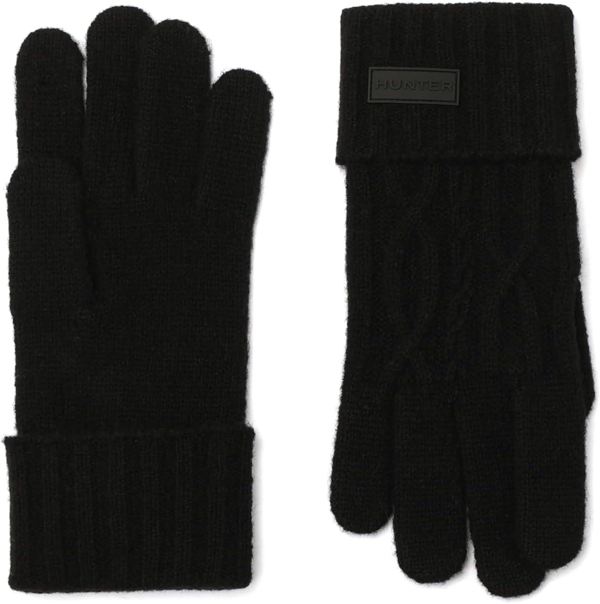 imageHunter Womens Cable Cuffed Glove Gloves with Brand Logo Comfortable ampamp Warm Fashion AccessoryBlack