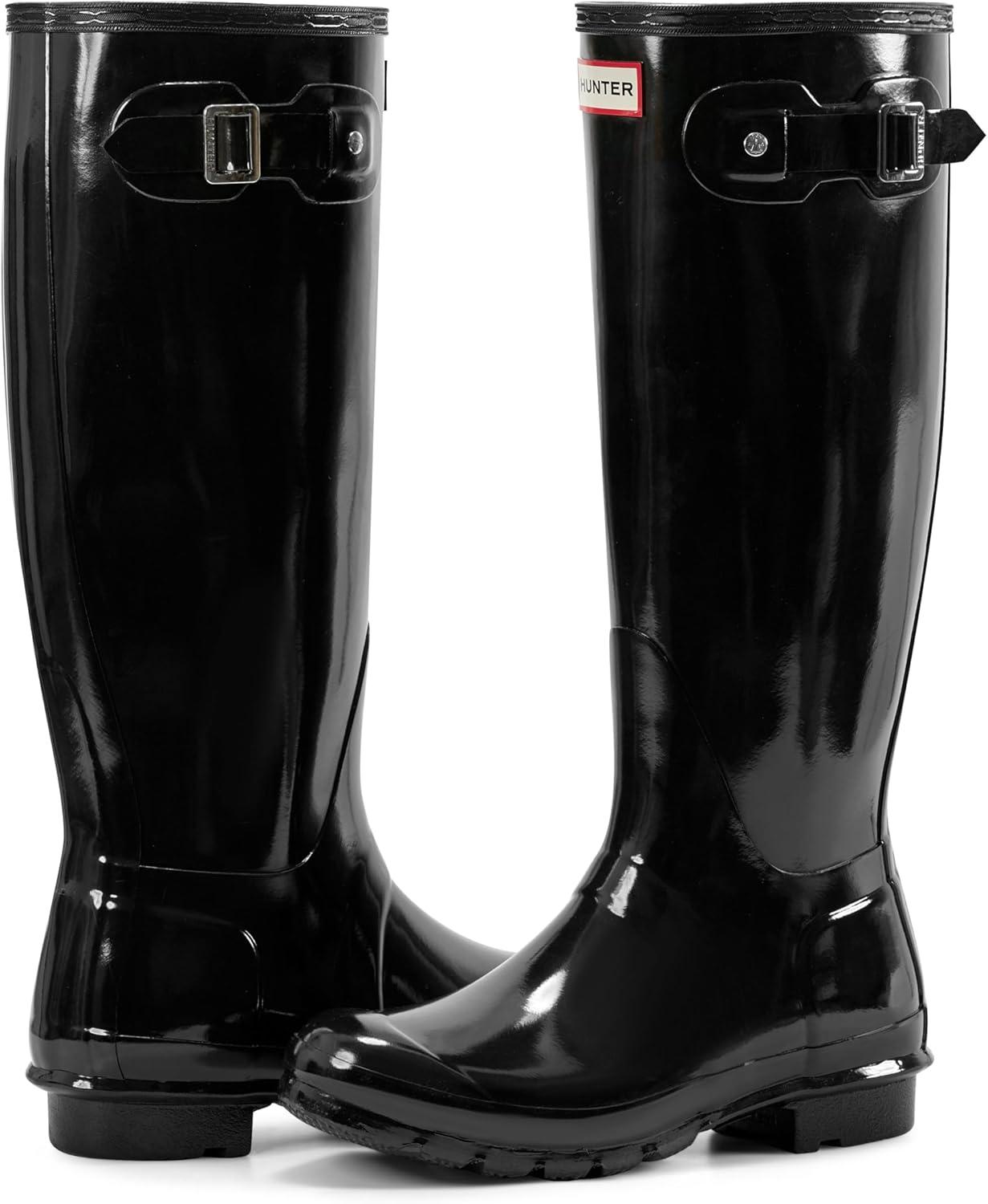 imageHunter Womens Original Tall Gloss Rain BootsBlack