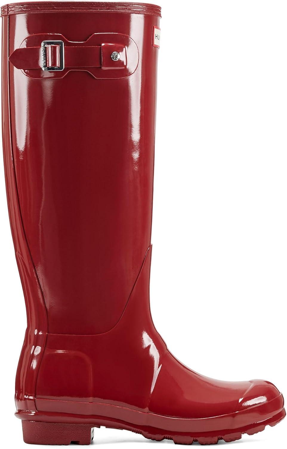 imageHunter Womens Original Tall Gloss Rain BootsMilitary Red