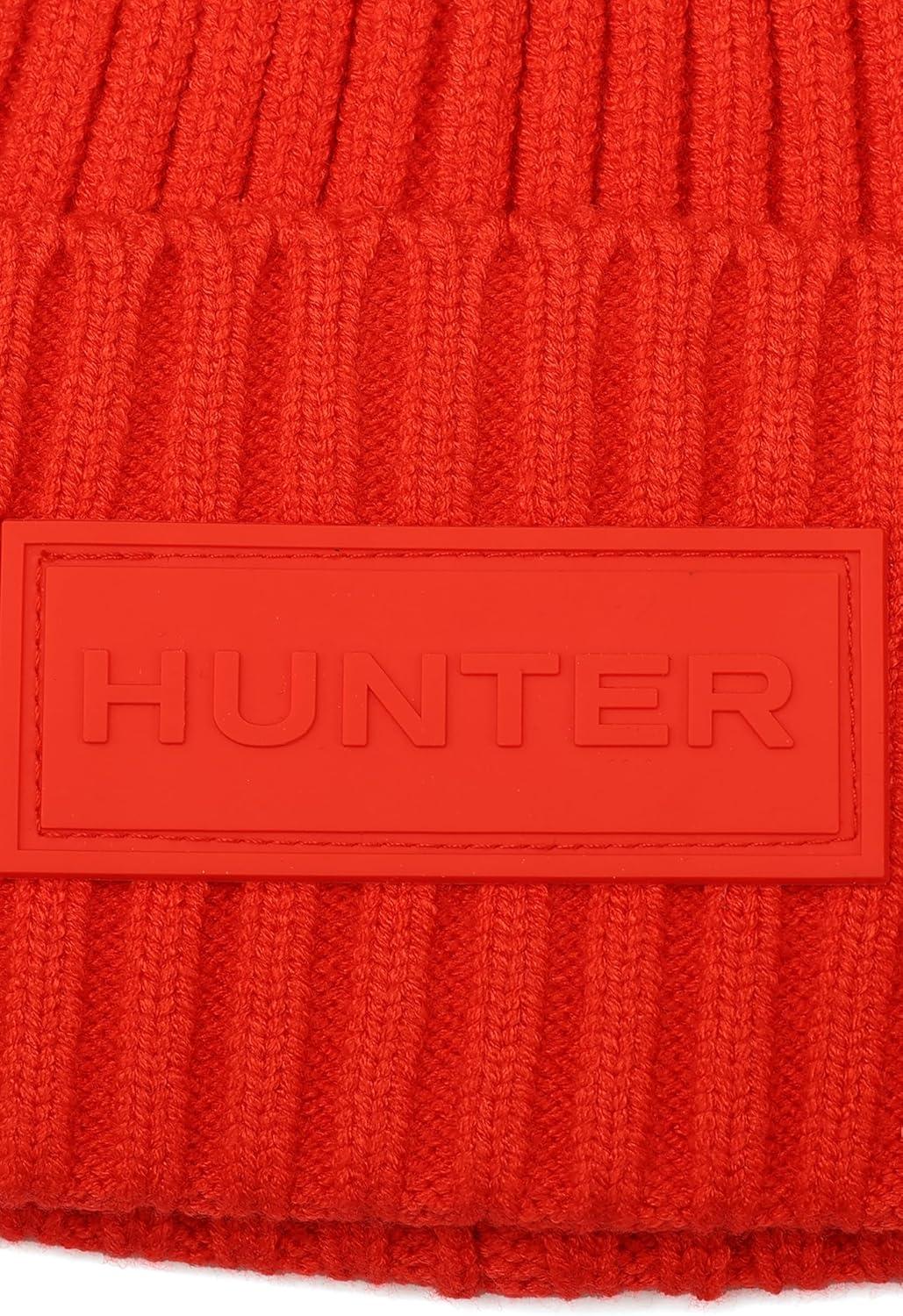 imageHunter Womens Play Tonal Logo Cuff Beanie Hat with Brand Logo Comfortable ampamp Warm AccessoryHunter Red