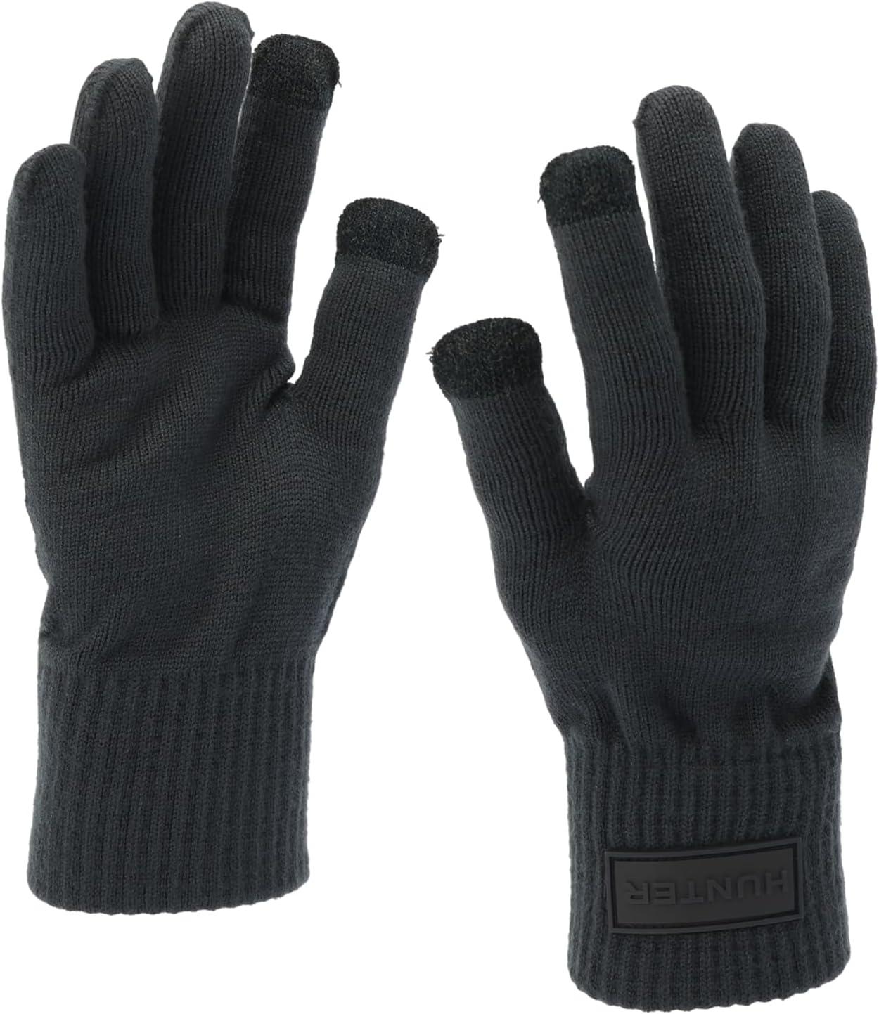 imageHunter Womens Play Tonal Logo Knit Glove Gloves with Brand Logo Comfortable ampamp Warm AccessoryMidnight