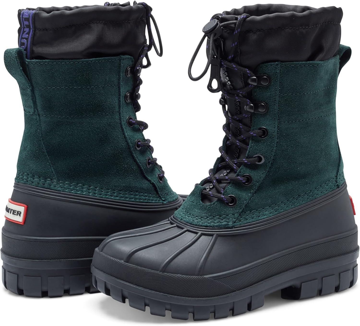 imageHunter Womens Skylar Waterproof Rain BootDark Green Suede