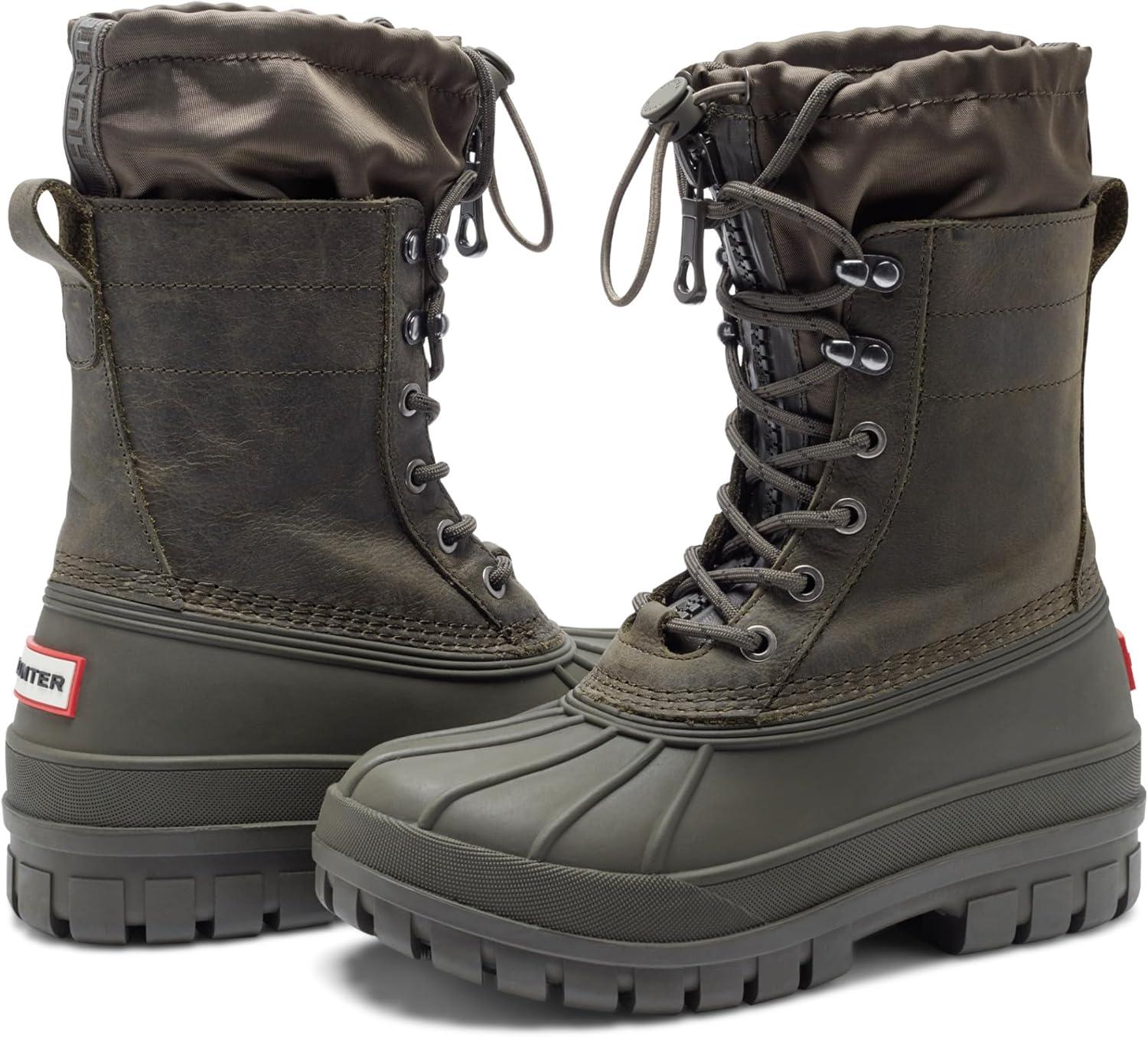 imageHunter Womens Skylar Waterproof Rain BootMedium Green Leather