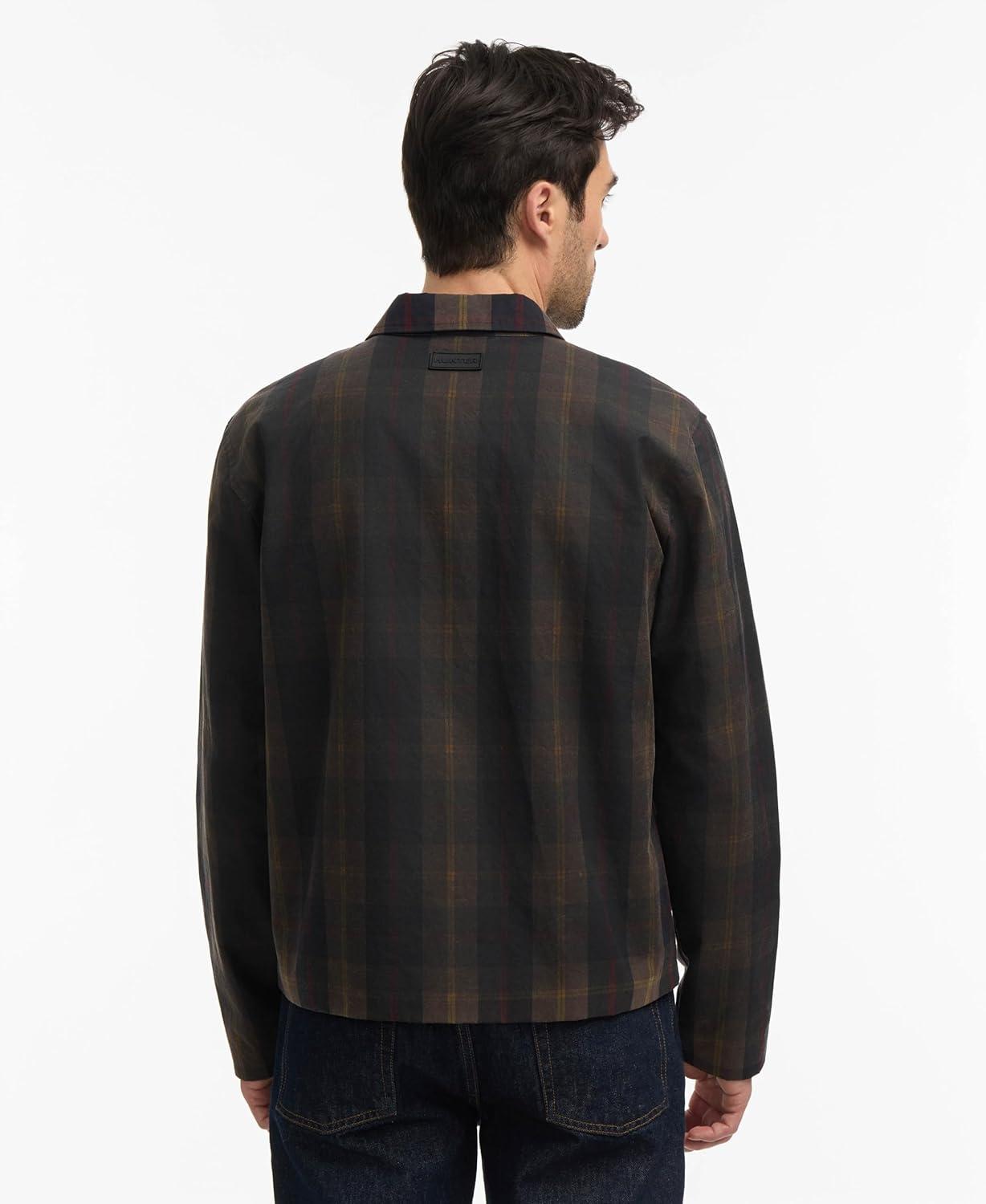 imageHunter mens Foster Wax JacketBrown Plaid