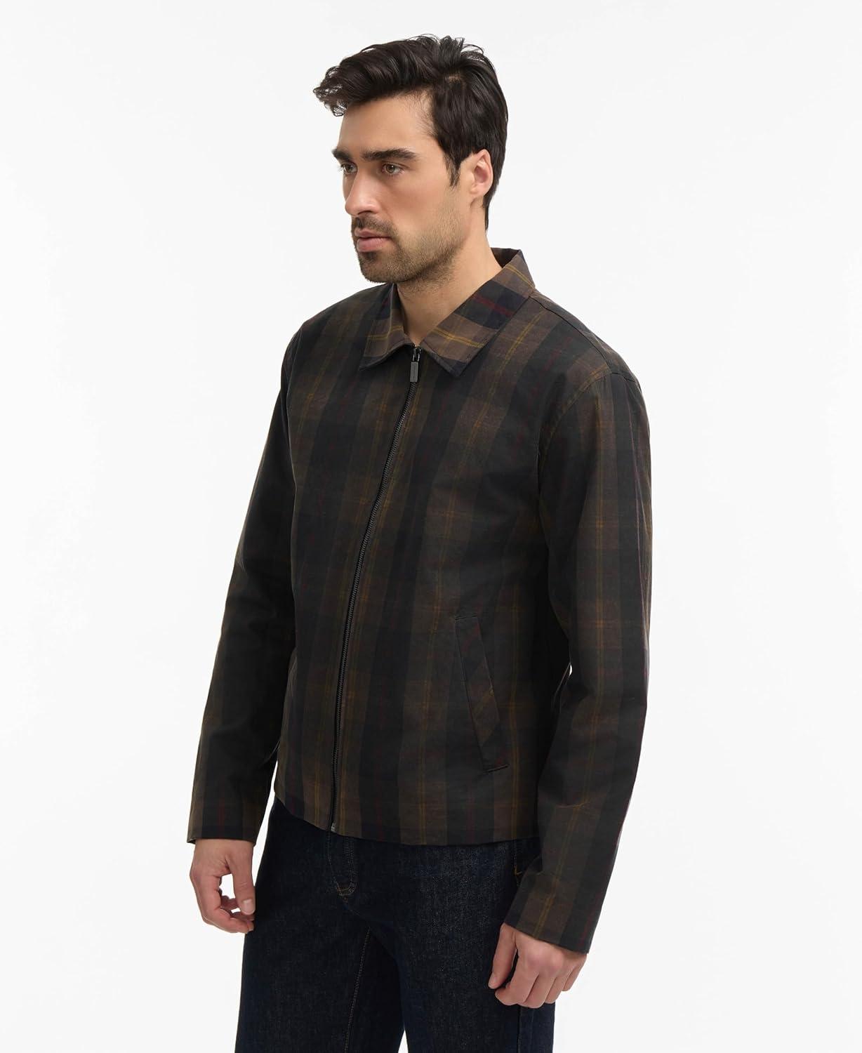 imageHunter mens Foster Wax JacketBrown Plaid