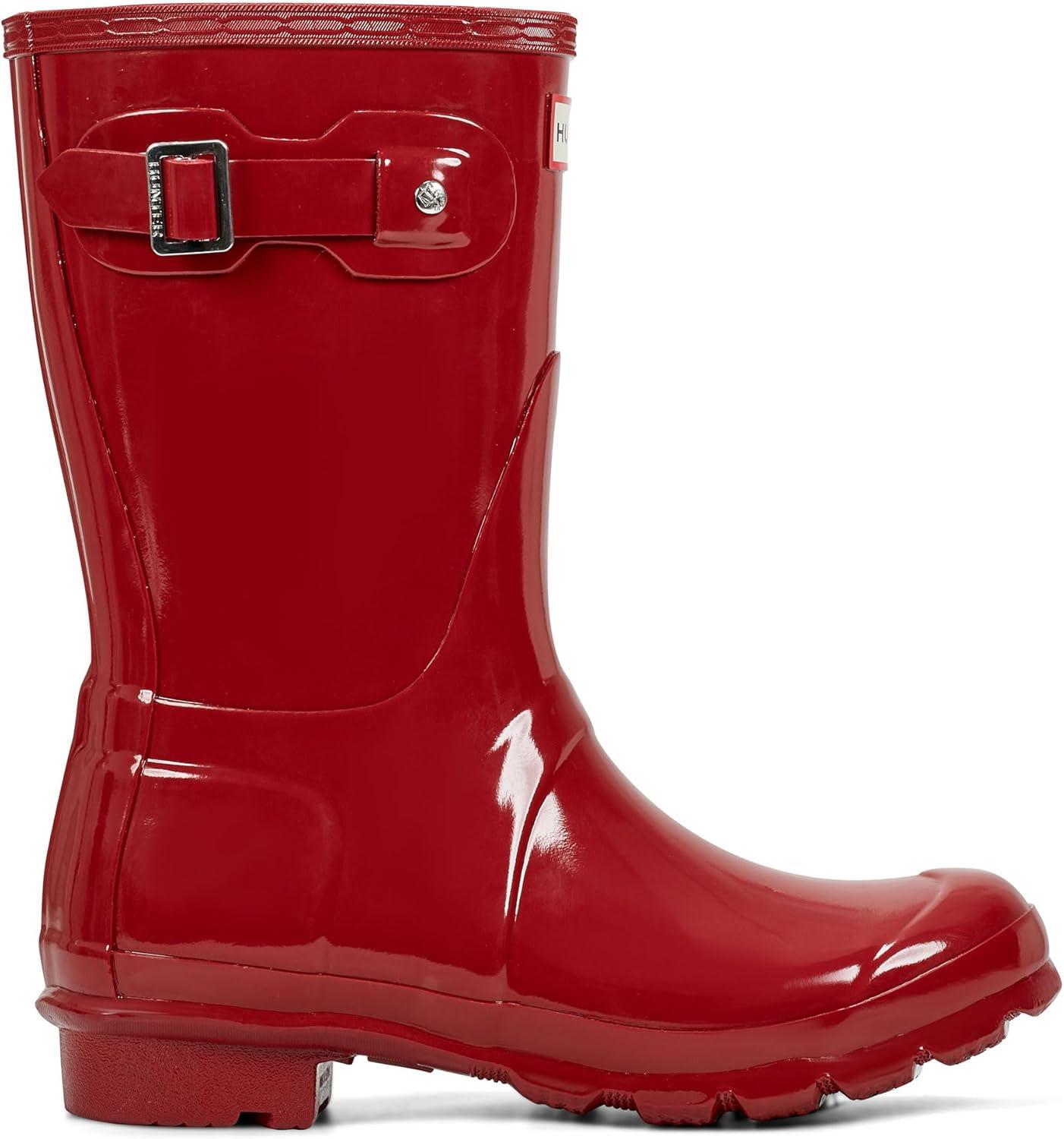 imageHunter womens Original Short Gloss Rain BootsMilitary Red