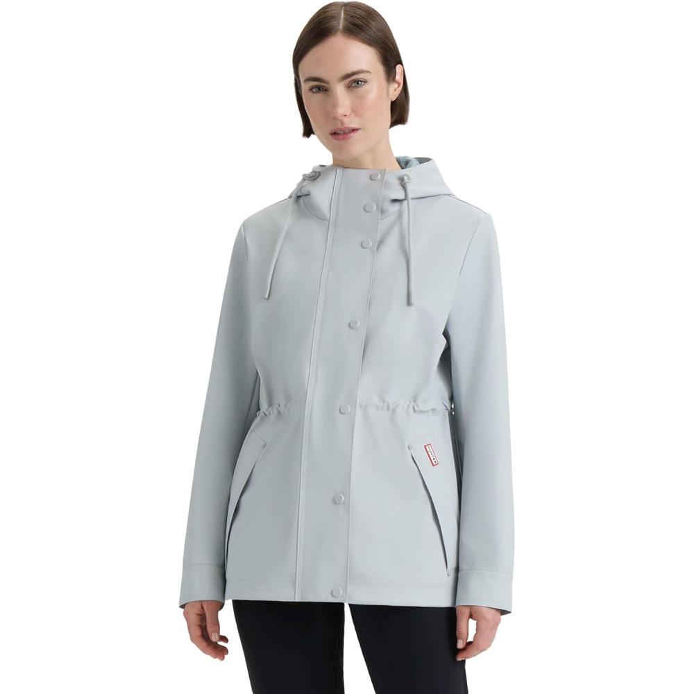 imageHUNTER Womens Abbey Short Rubberized RAIN JacketSilver Grey
