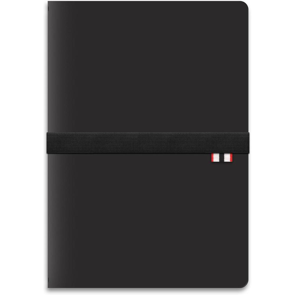 imageHunter Rambler Refillable Notebook 86 X 6 Book with 3 A5 Booklets 80 Pages Each of Lined Paper Dot Grid ampamp Blank Pages for Drawing or Journaling Elastic Band ampamp Inside Pocket BlackBlack