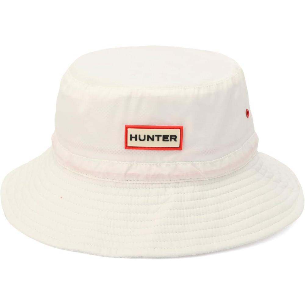 imageHunter Ripstop Bucket Hat Nylon Cap with Brand Logo Versatile AccessoryWhite