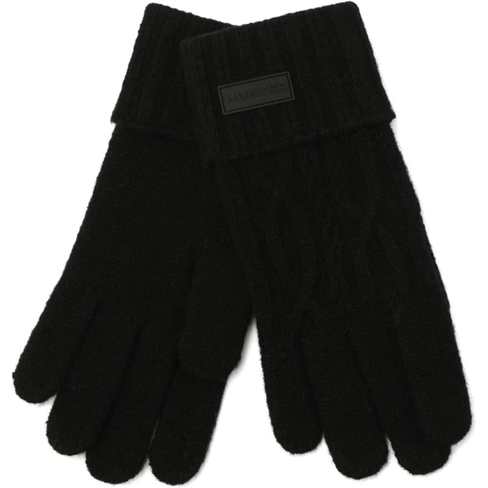 imageHunter Womens Cable Cuffed Glove Gloves with Brand Logo Comfortable ampamp Warm Fashion AccessoryBlack