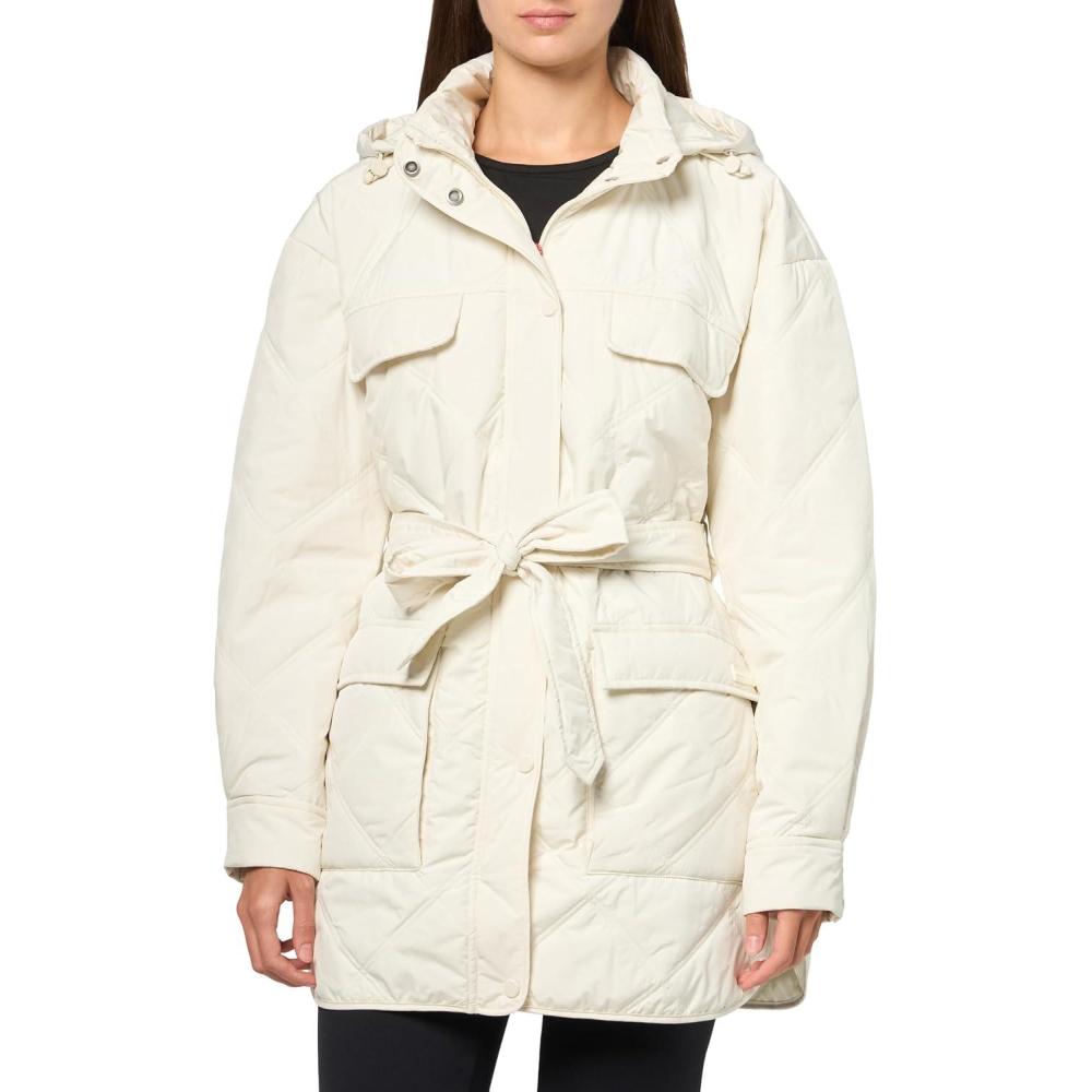 imageHunter Womens Friday Semi Cire Self Packable Quilted JacketCream