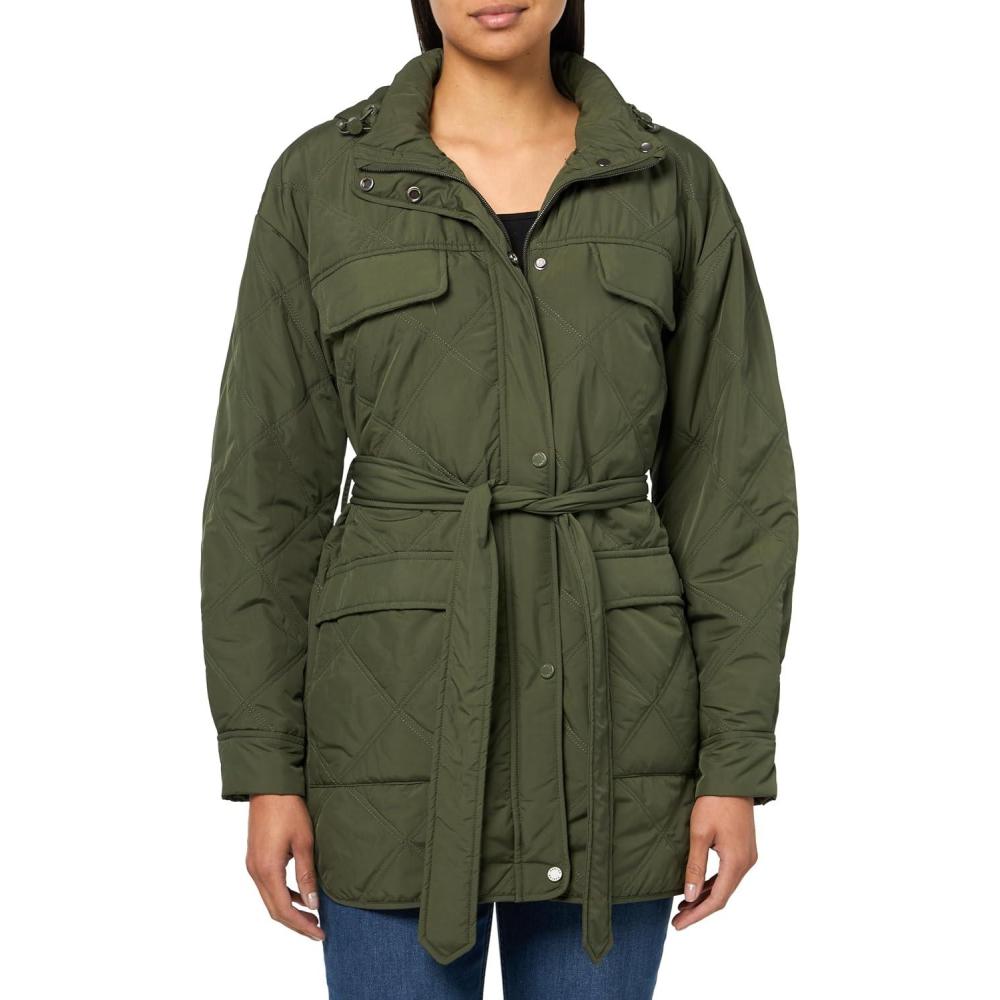 imageHunter Womens Friday Semi Cire Self Packable Quilted JacketHunter Green